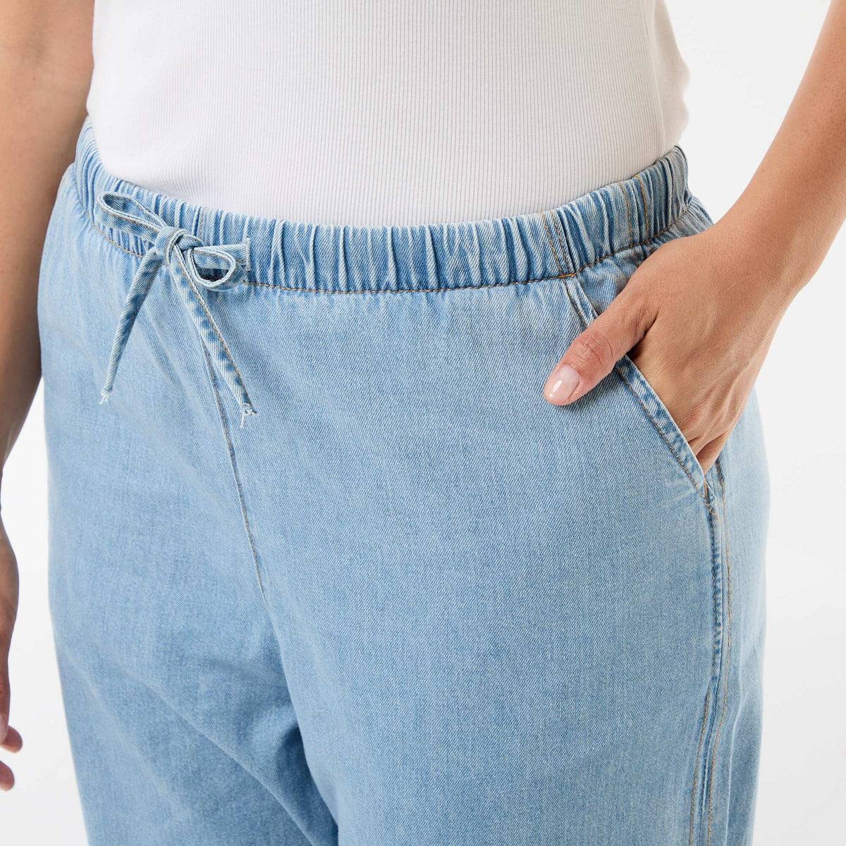 Pantalon large avec 2 poches BLEU