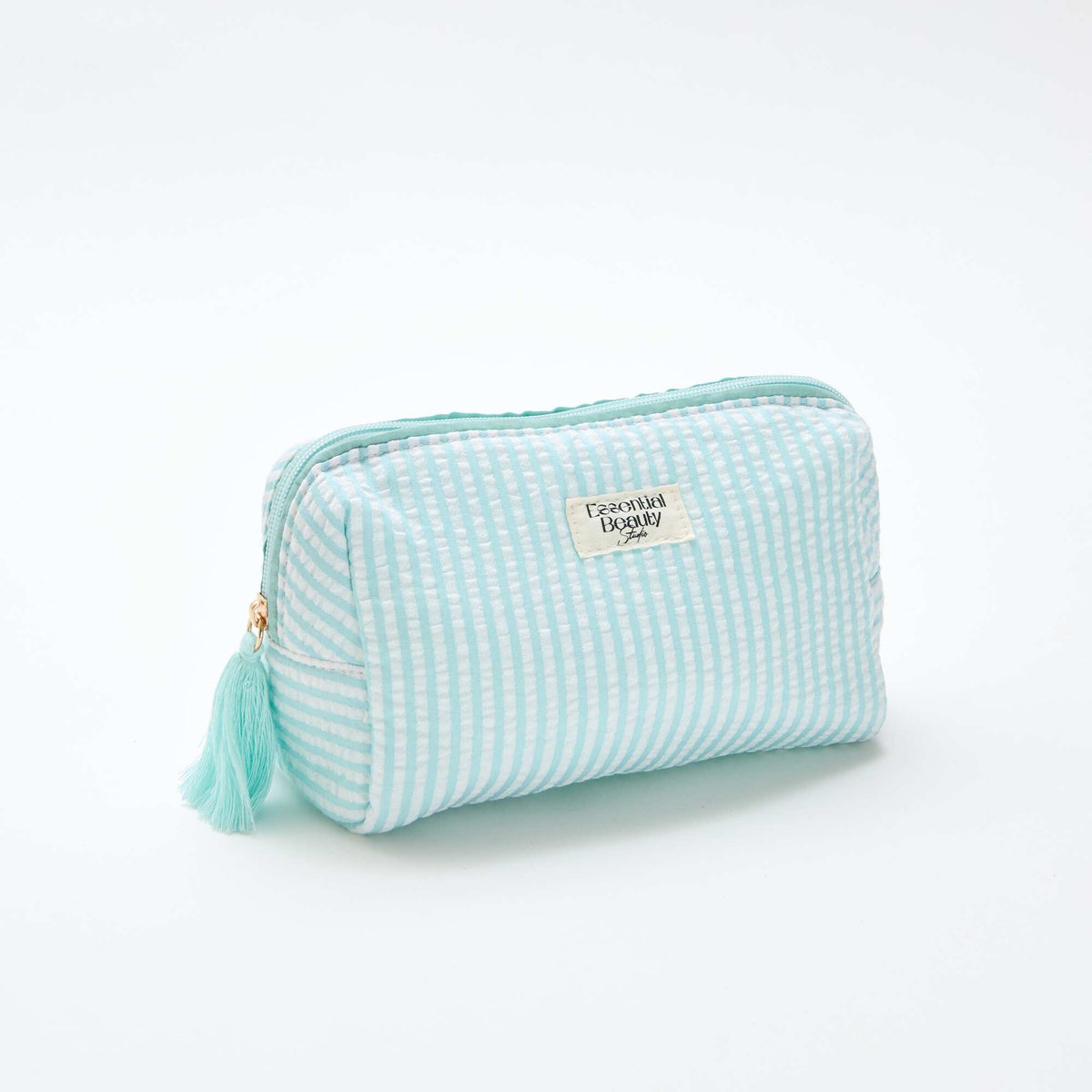 Trousse imprimée à ouverture zippée BLEU
