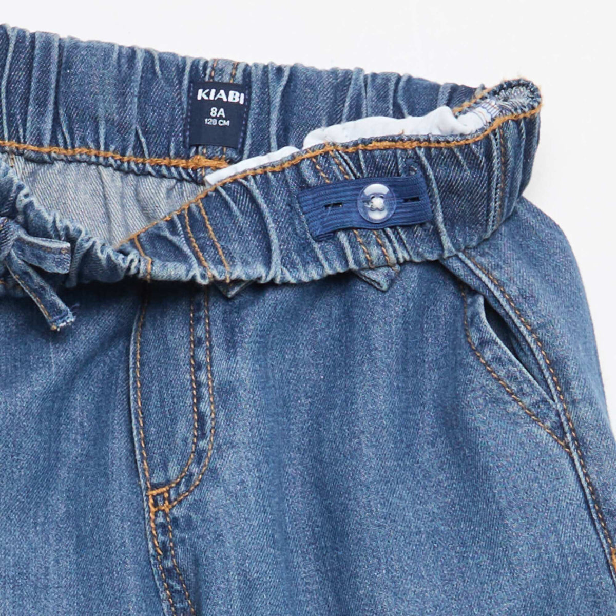 Pantalon fluide effet jean BLEU FONCé
