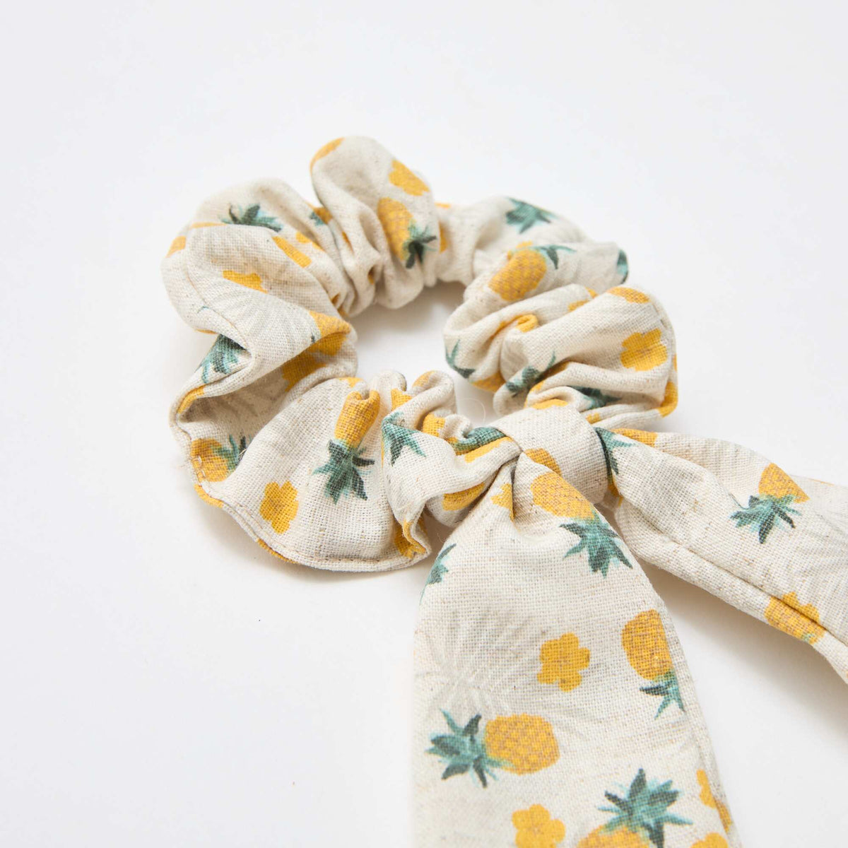 Chouchou ananas avec noeud long JAUNE