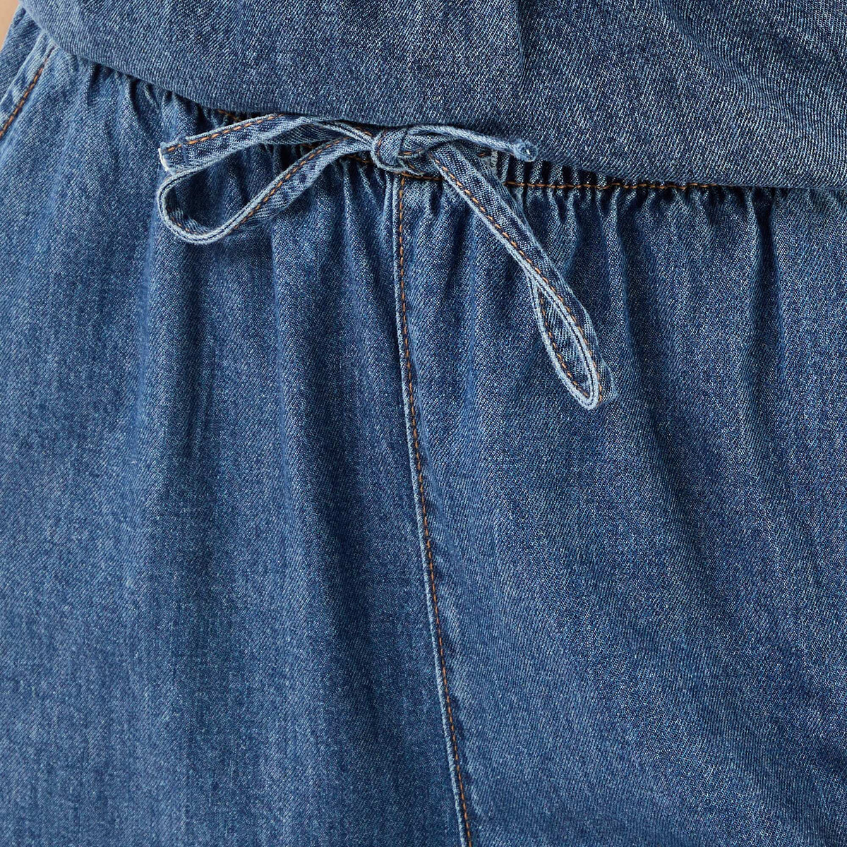 Pantalon large en denim BLEU