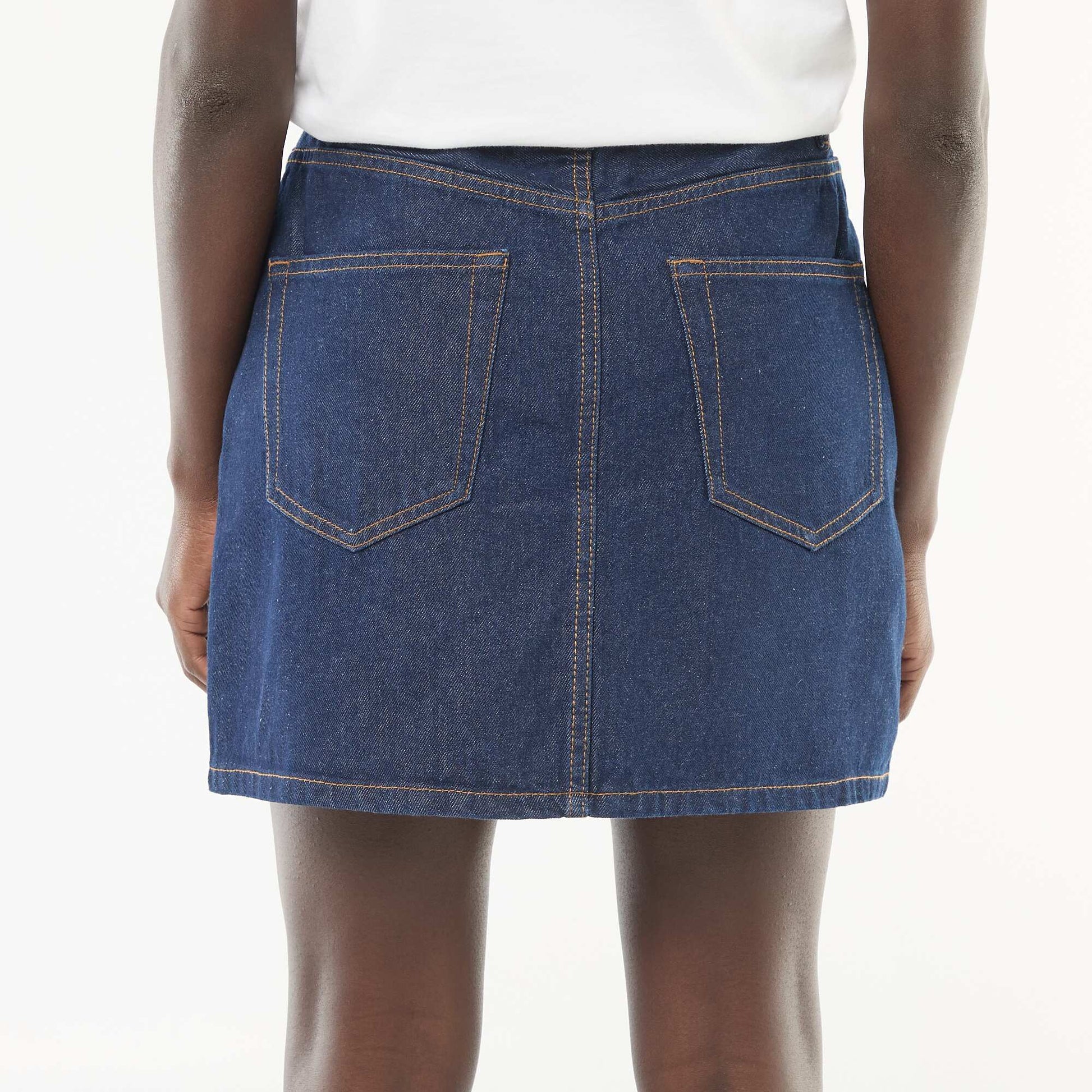 Jupe en jean poches tressées BLEU