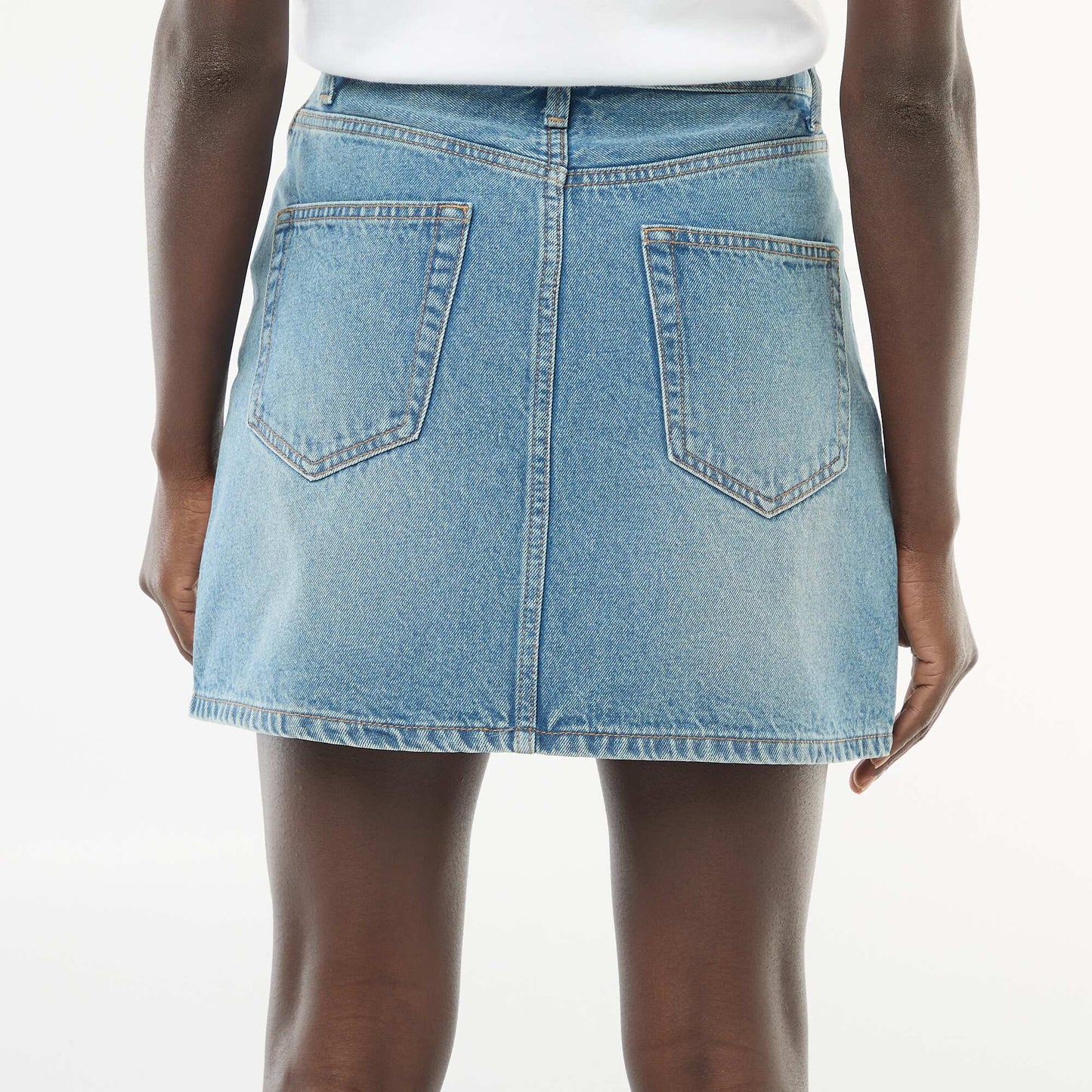 Jupe en jean poches tressées BLEU