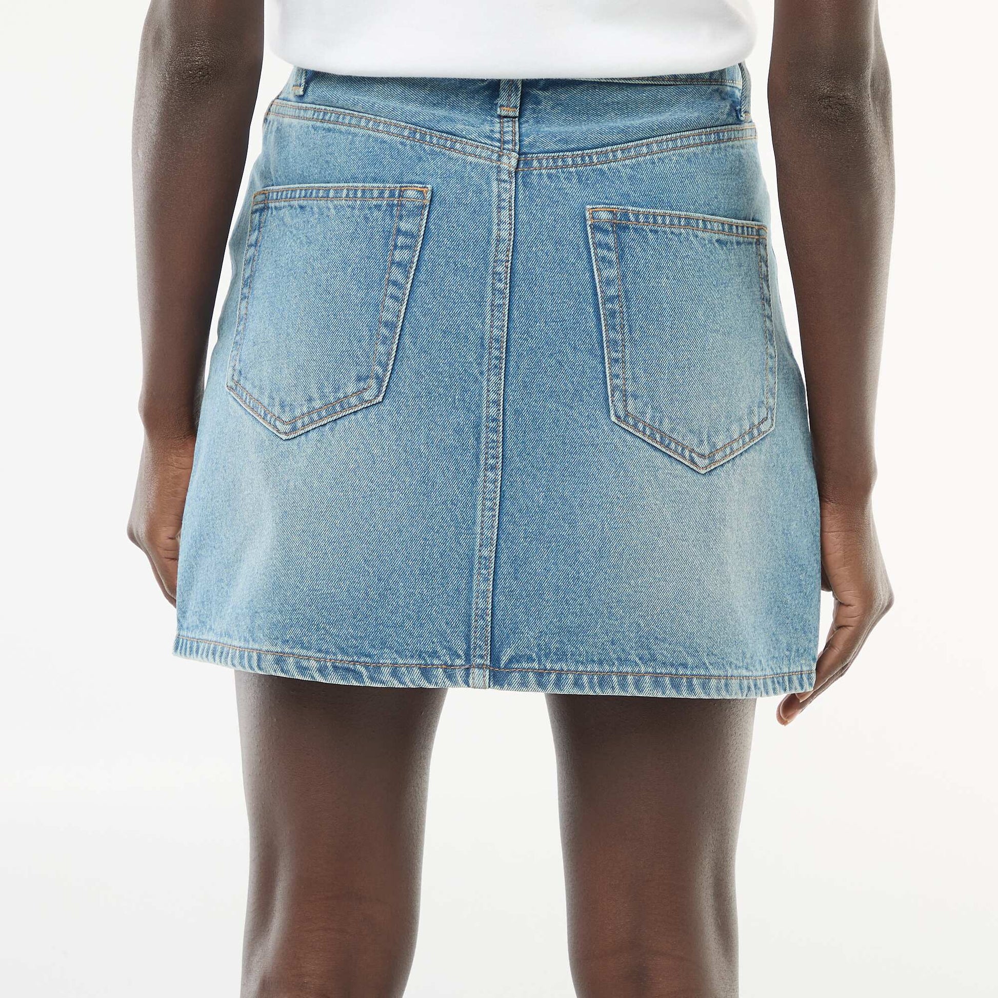 Jupe en jean poches tressées BLEU