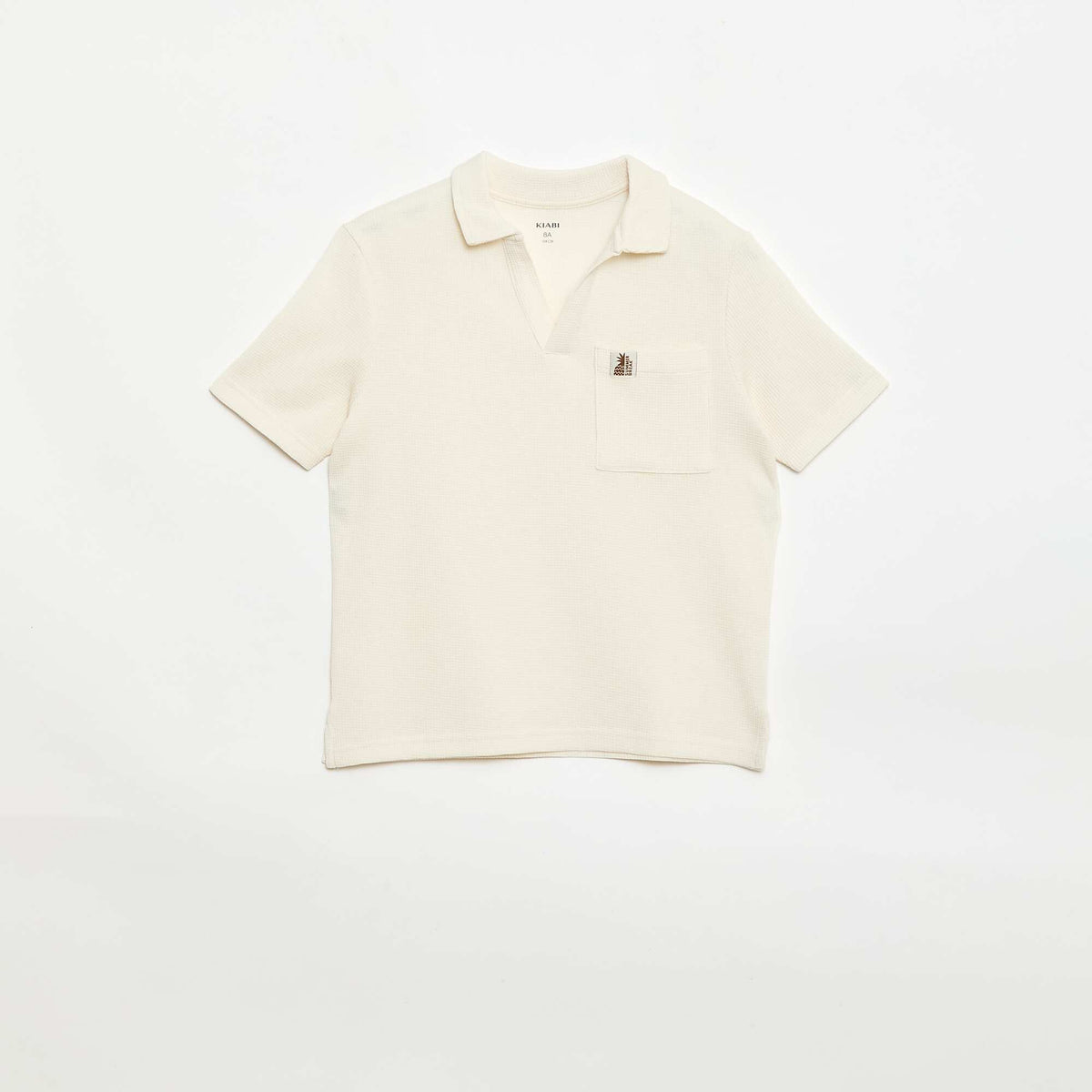 Polo en matière en nid d'abeilles BLANC