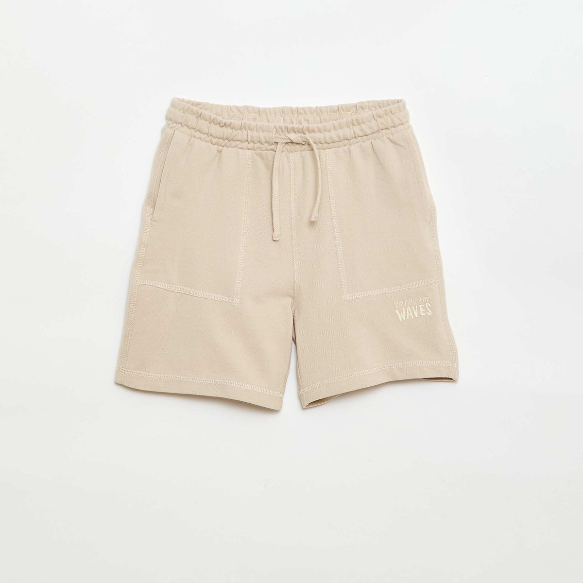 Ensemble t-shirt + short en piqué de coton BEIGE