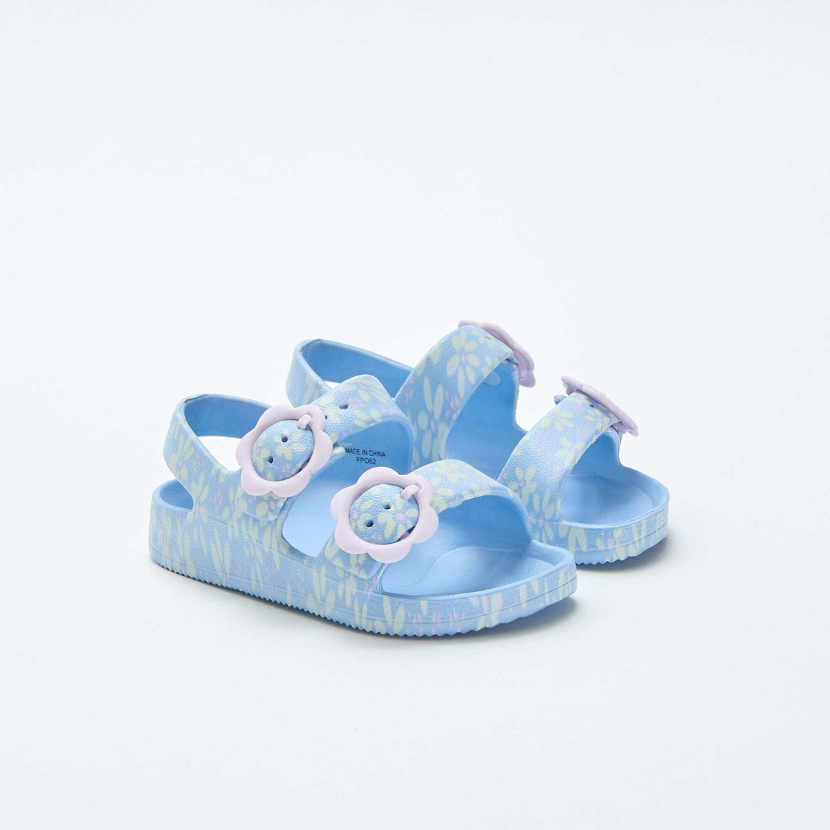 Sandales en plastique à motif fleuri BLEU