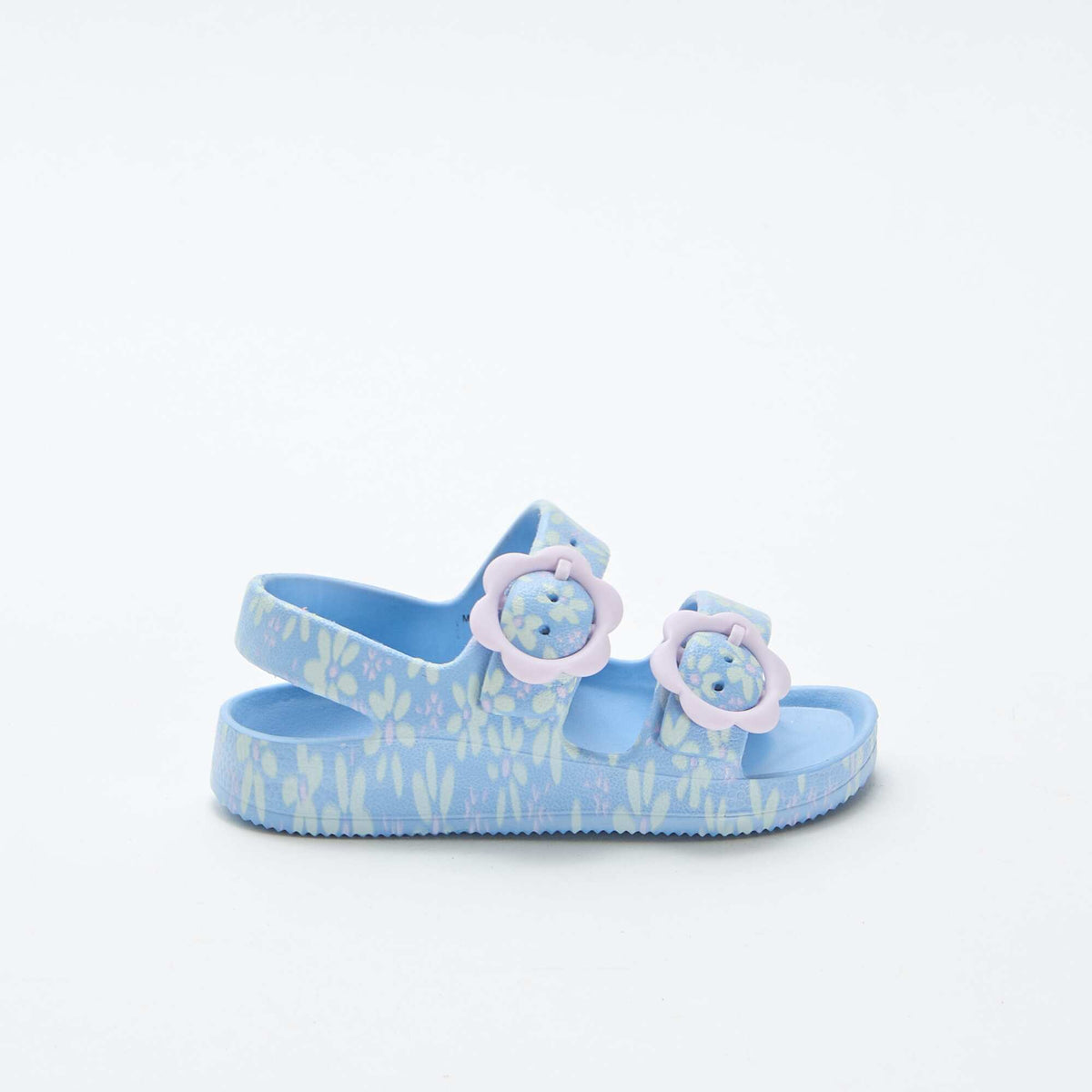 Sandales en plastique à motif fleuri BLEU