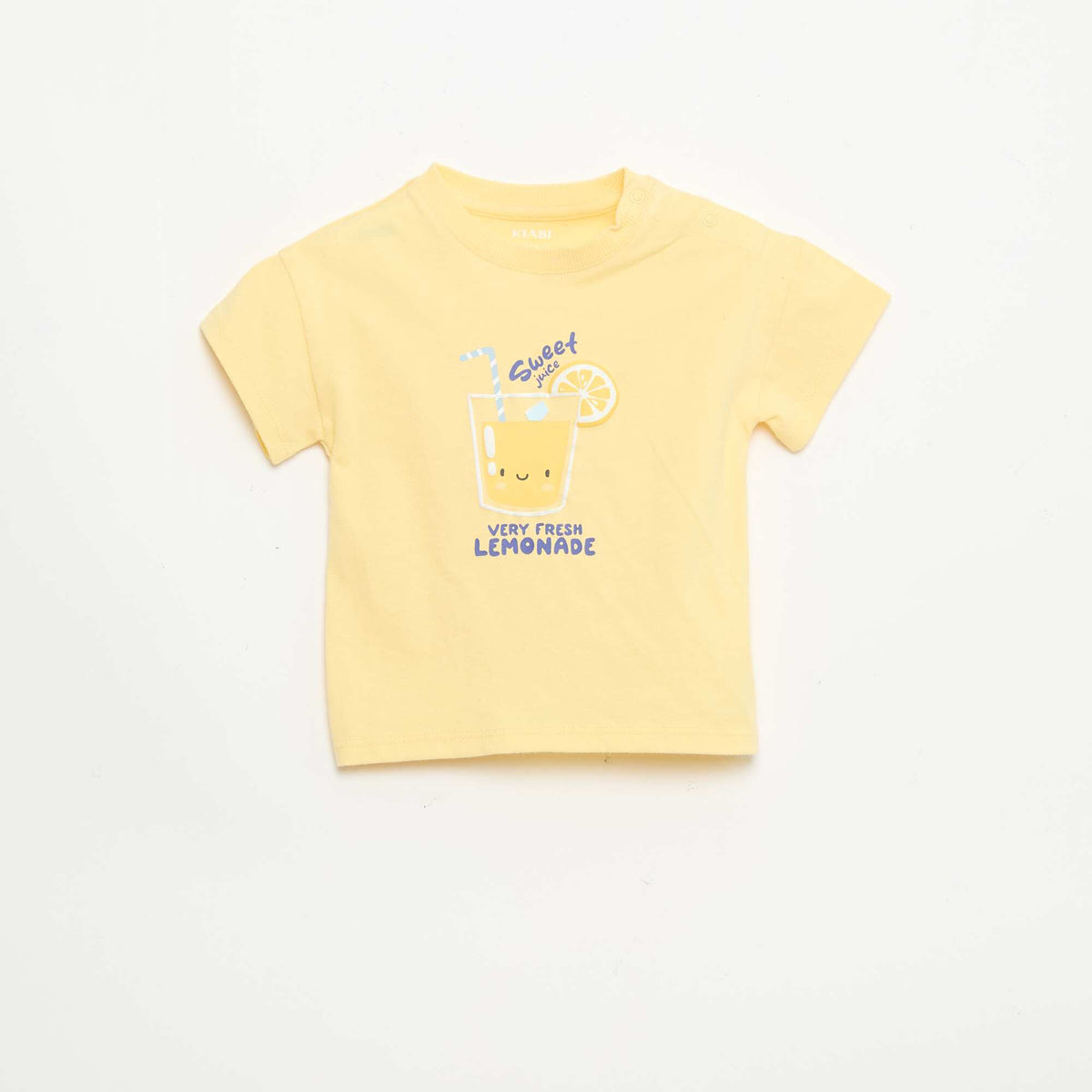 Tee-shirt en coton avec broderie poitrine JAUNE