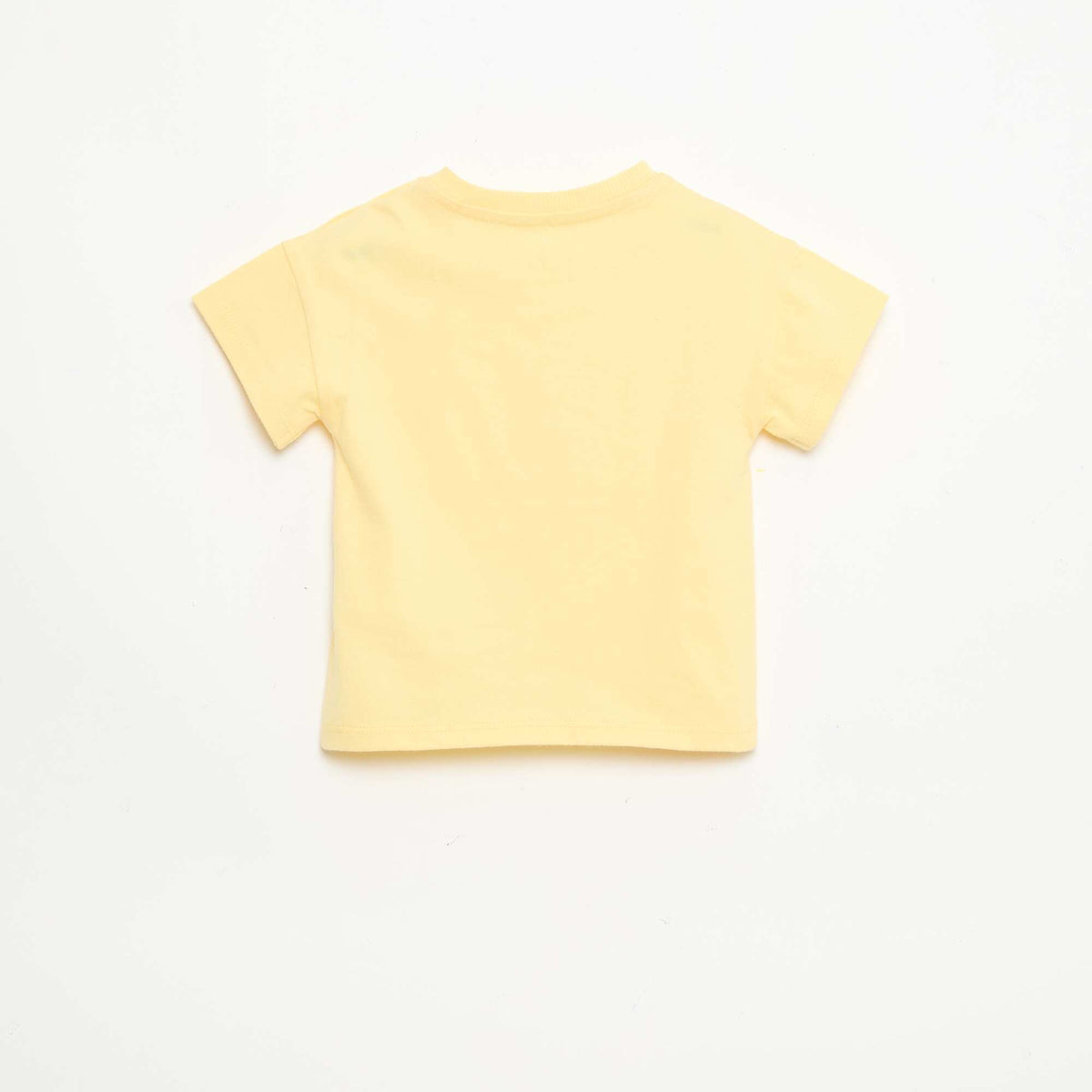 Tee-shirt en coton avec broderie poitrine JAUNE