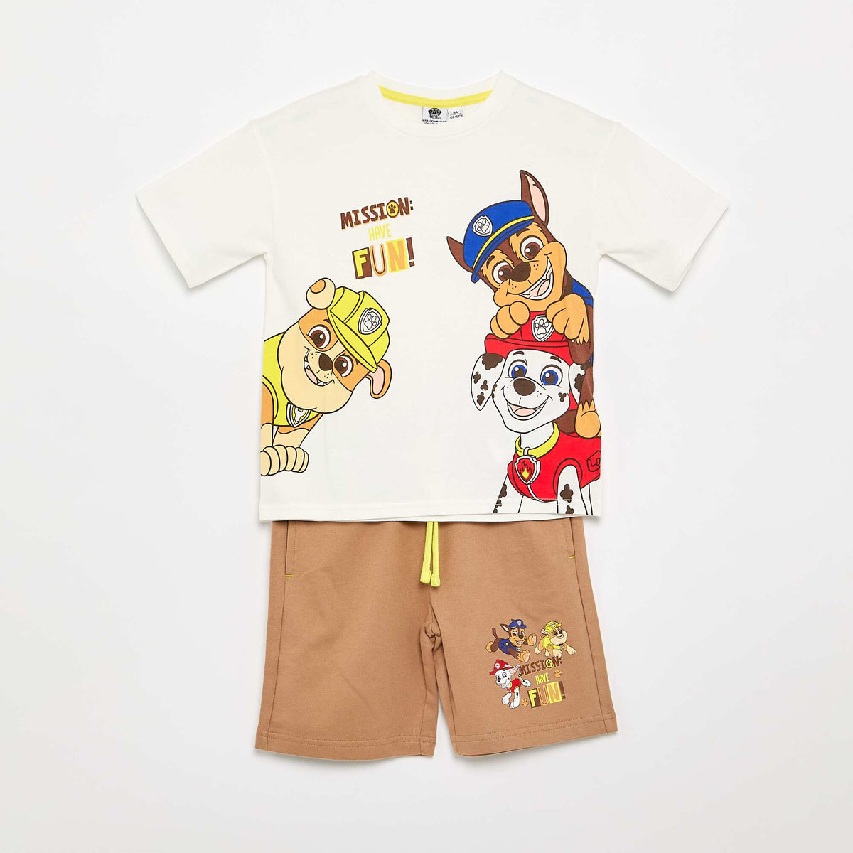 Ensemble short + T-shirt 'Pat' Patrouille' BLANC