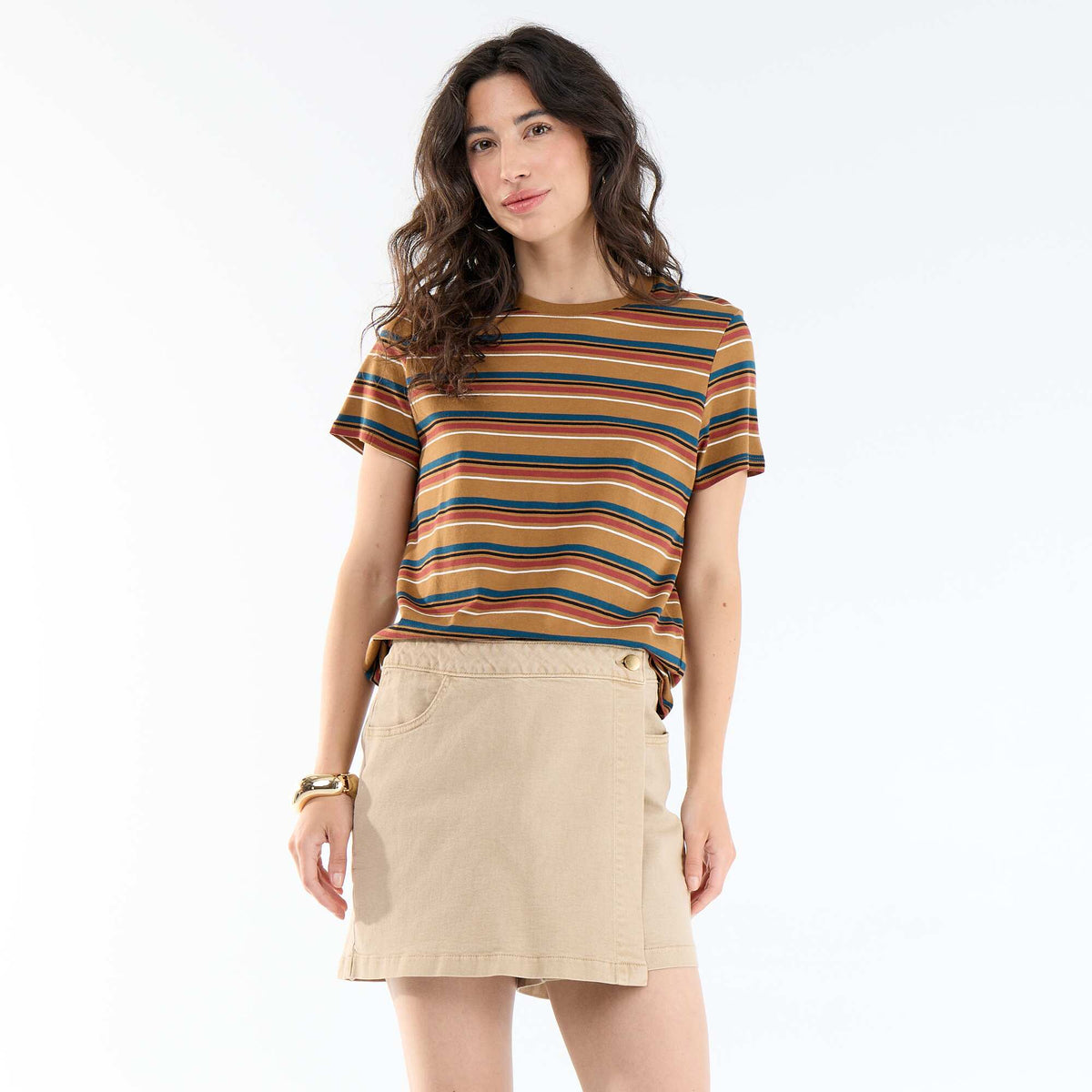 Jupe short en jean BEIGE