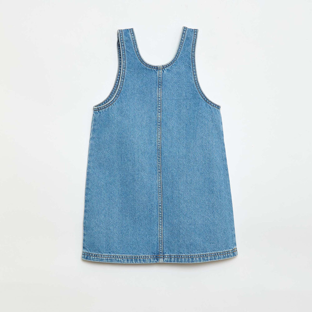 Robe salopette courte en jean BLEU