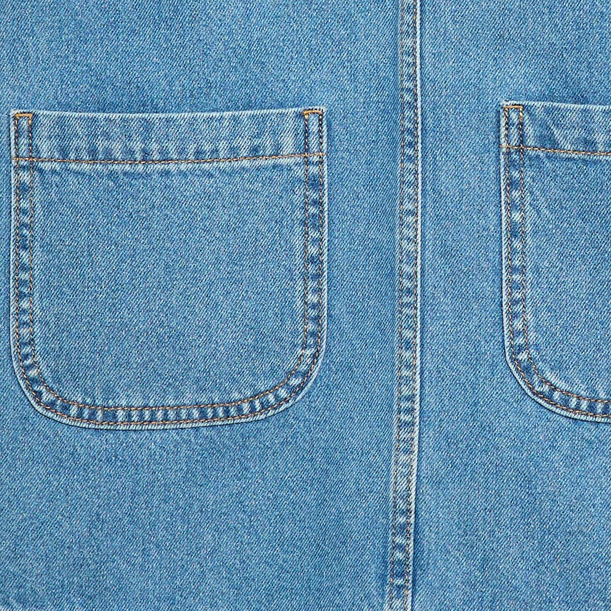 Robe salopette courte en jean BLEU