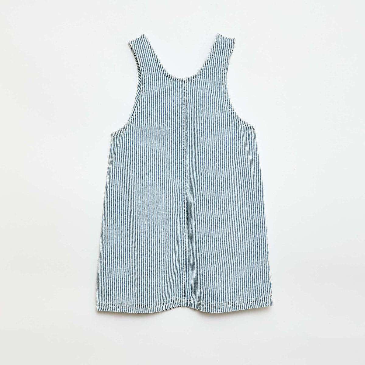 Robe salopette courte en jean BLEU