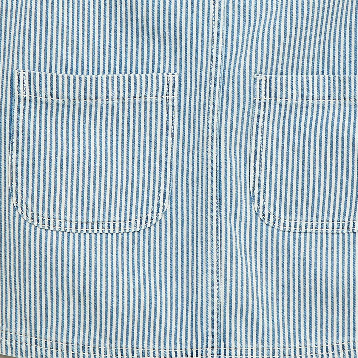 Robe salopette courte en jean BLEU