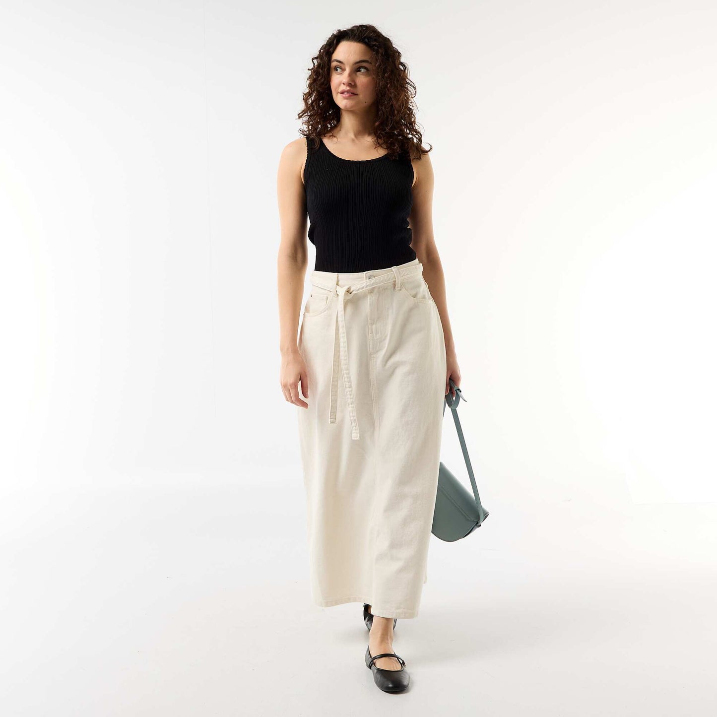 Jupe longue en jean BLANC