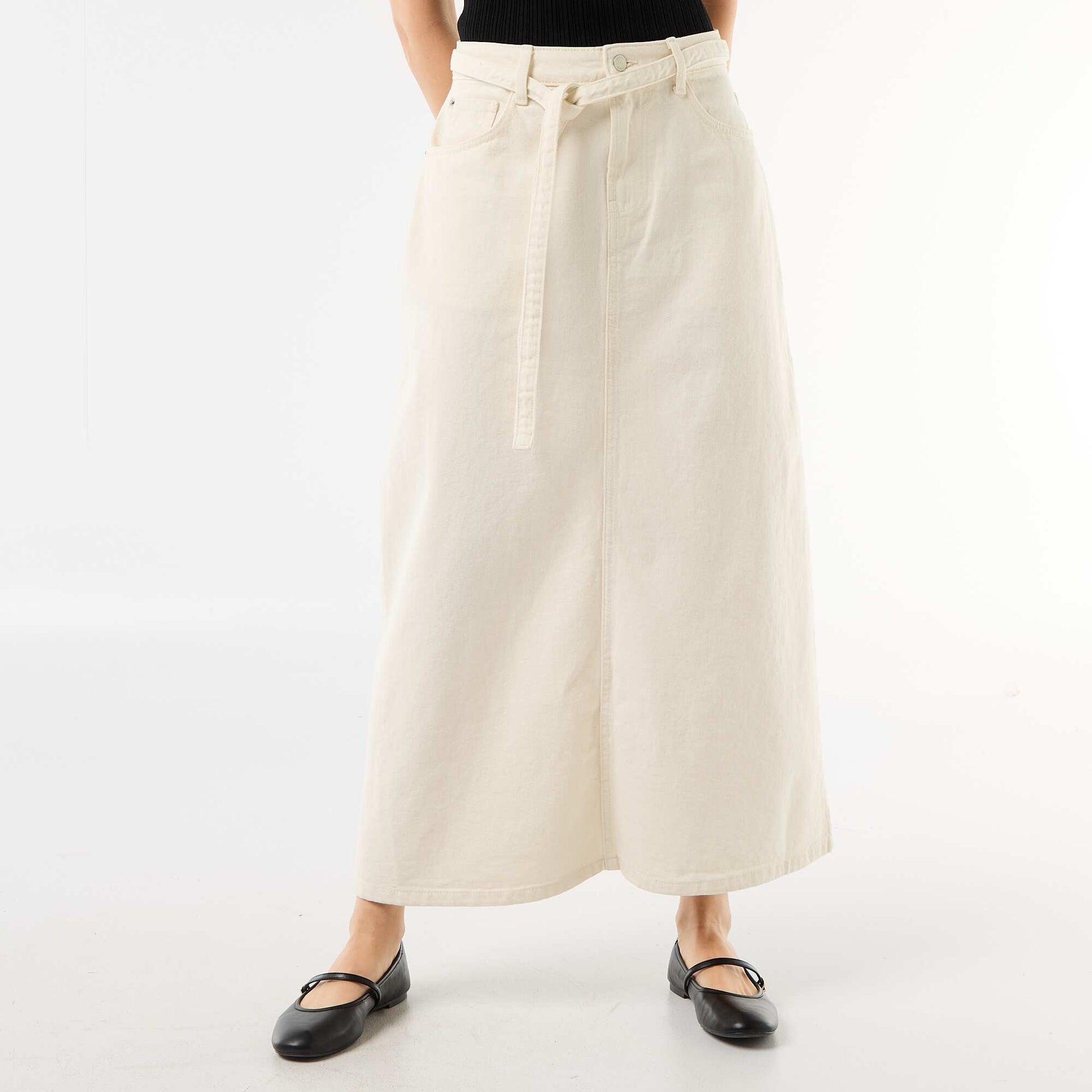 Jupe longue en jean BLANC