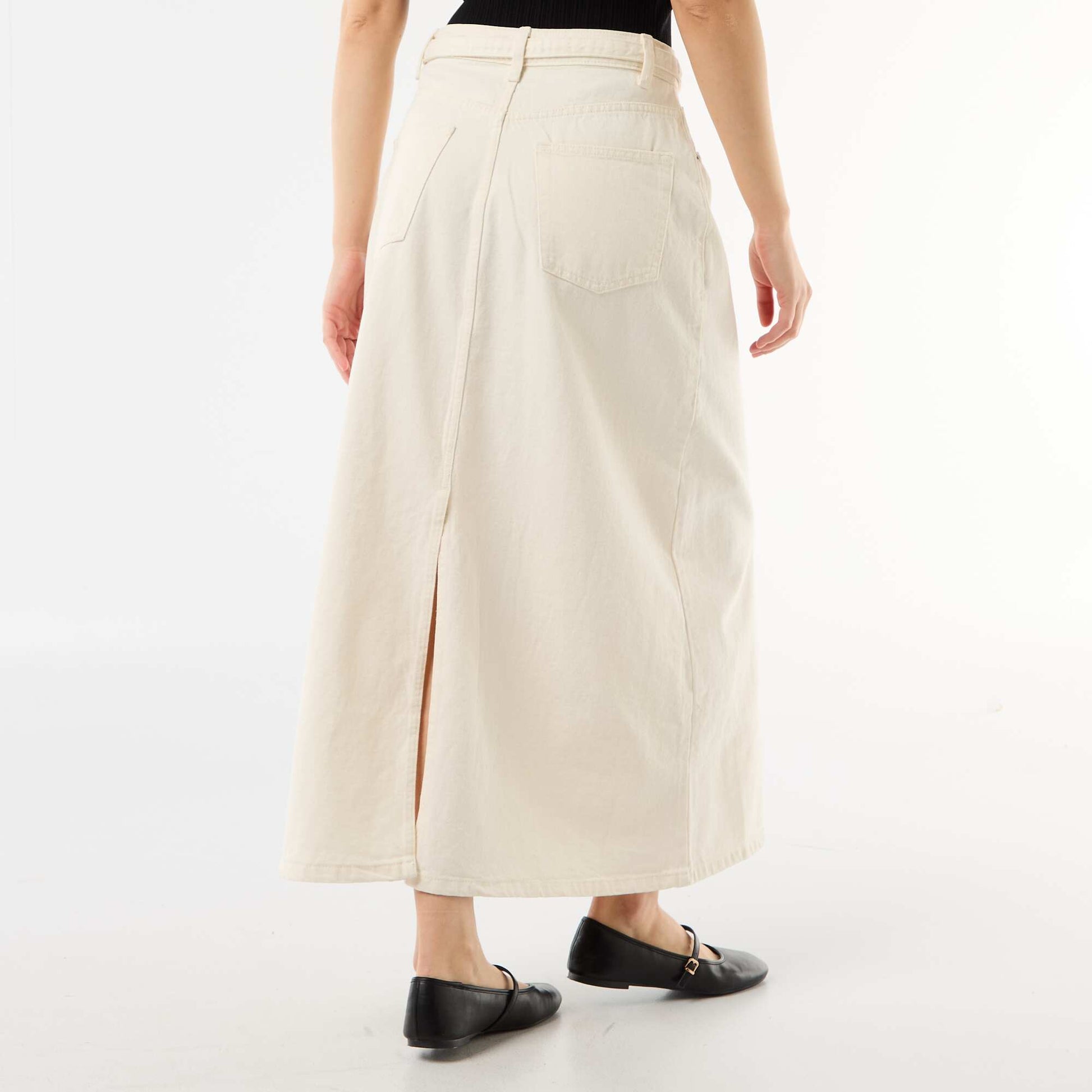 Jupe longue en jean BLANC