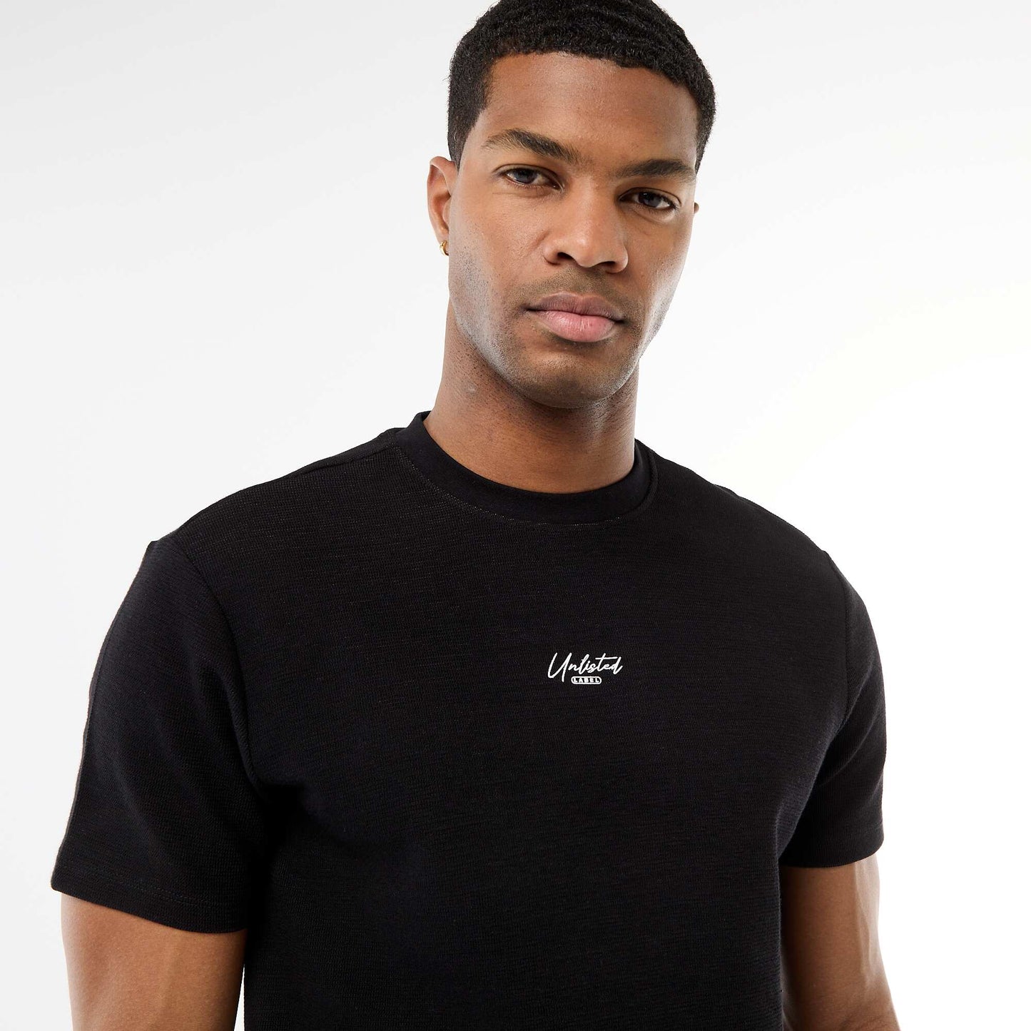 T-shirt en piqué de coton à manches courtes GRIS