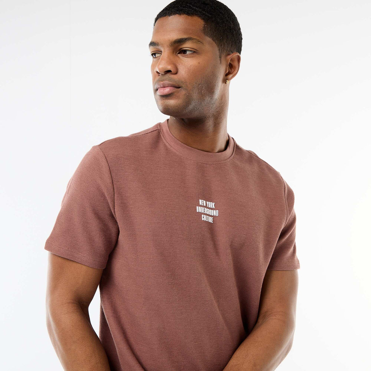 T-shirt en piqué de coton à manches courtes GRIS