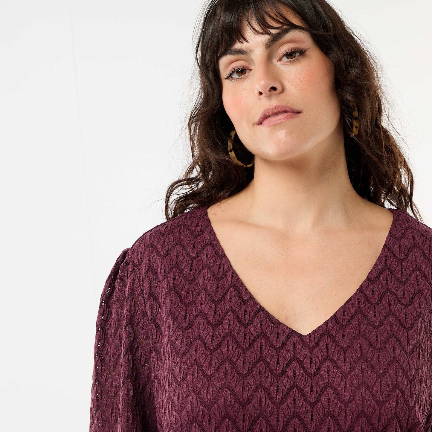 Tee-shirt en dentelle ajourée BORDEAUX