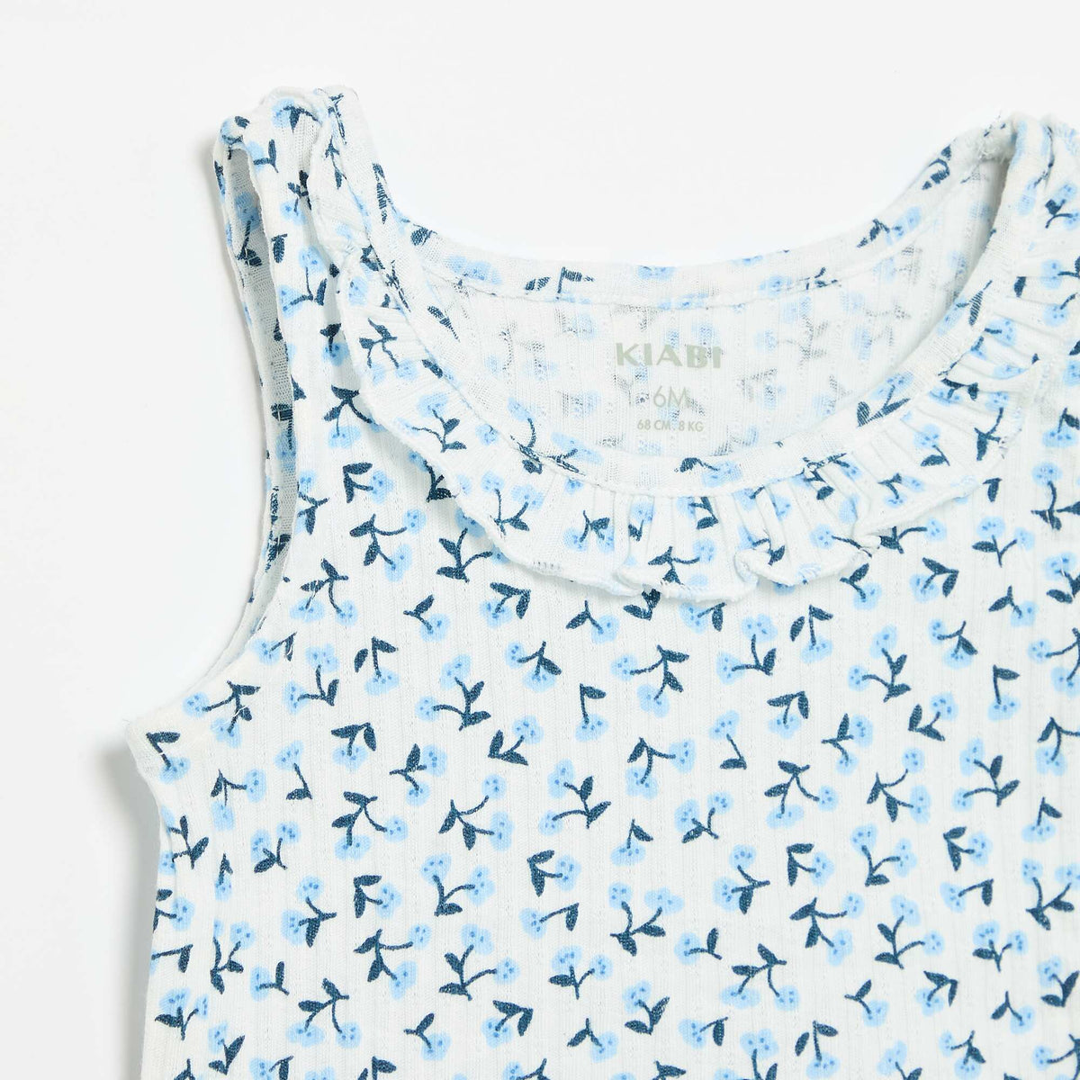 Ensemble short + débardeur en maille pointelle BLEU