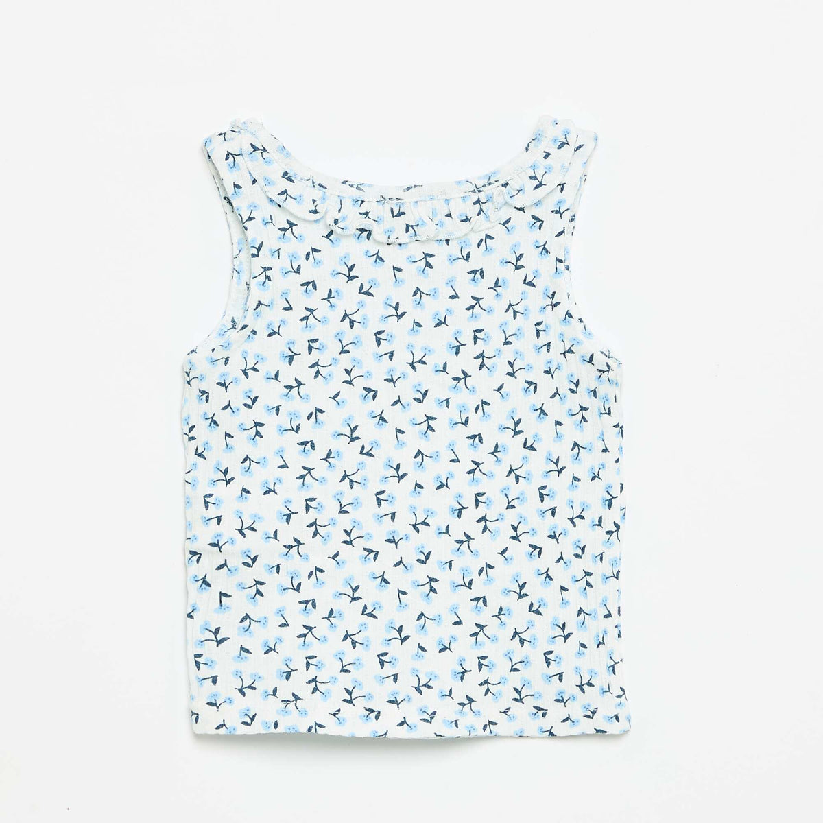 Ensemble short + débardeur en maille pointelle BLEU
