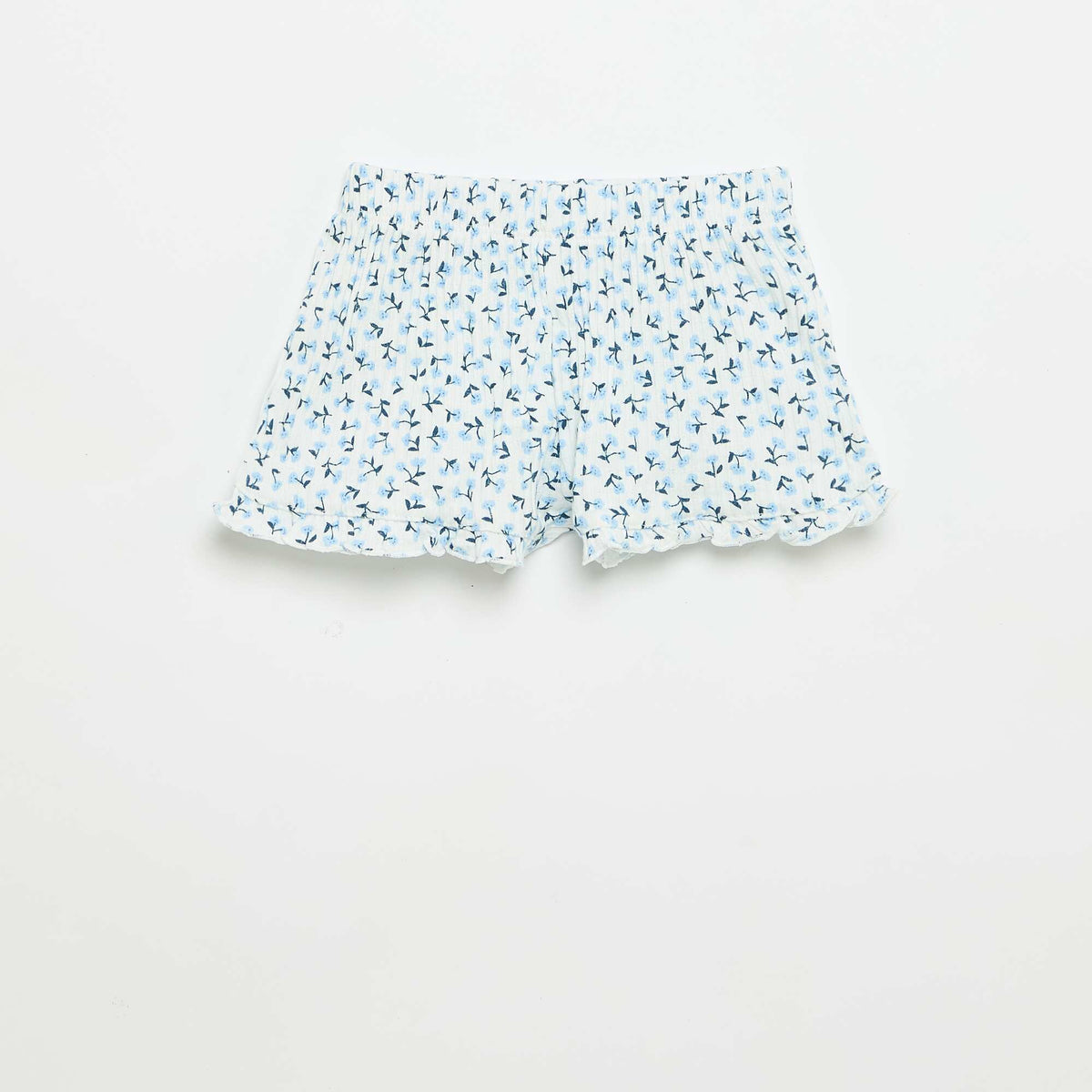 Ensemble short + débardeur en maille pointelle BLEU