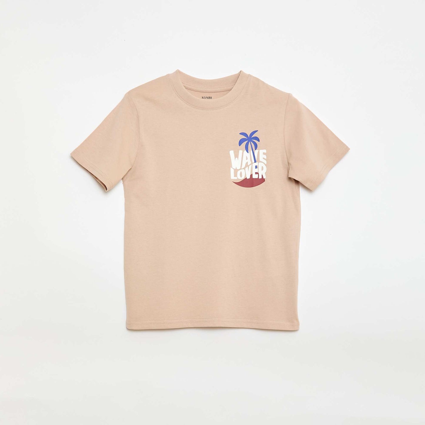 T-shirt à manches courtes imprimé recto/verso BEIGE