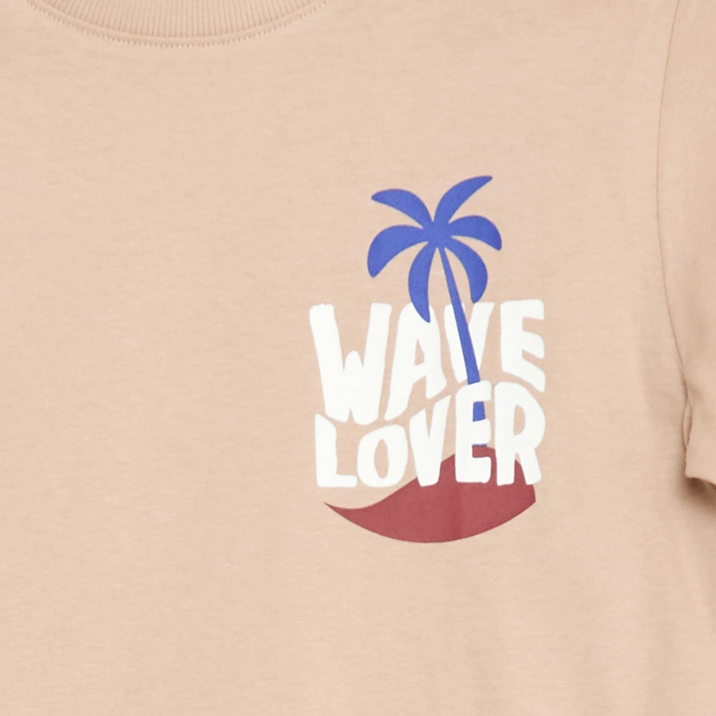 T-shirt à manches courtes imprimé recto/verso BEIGE