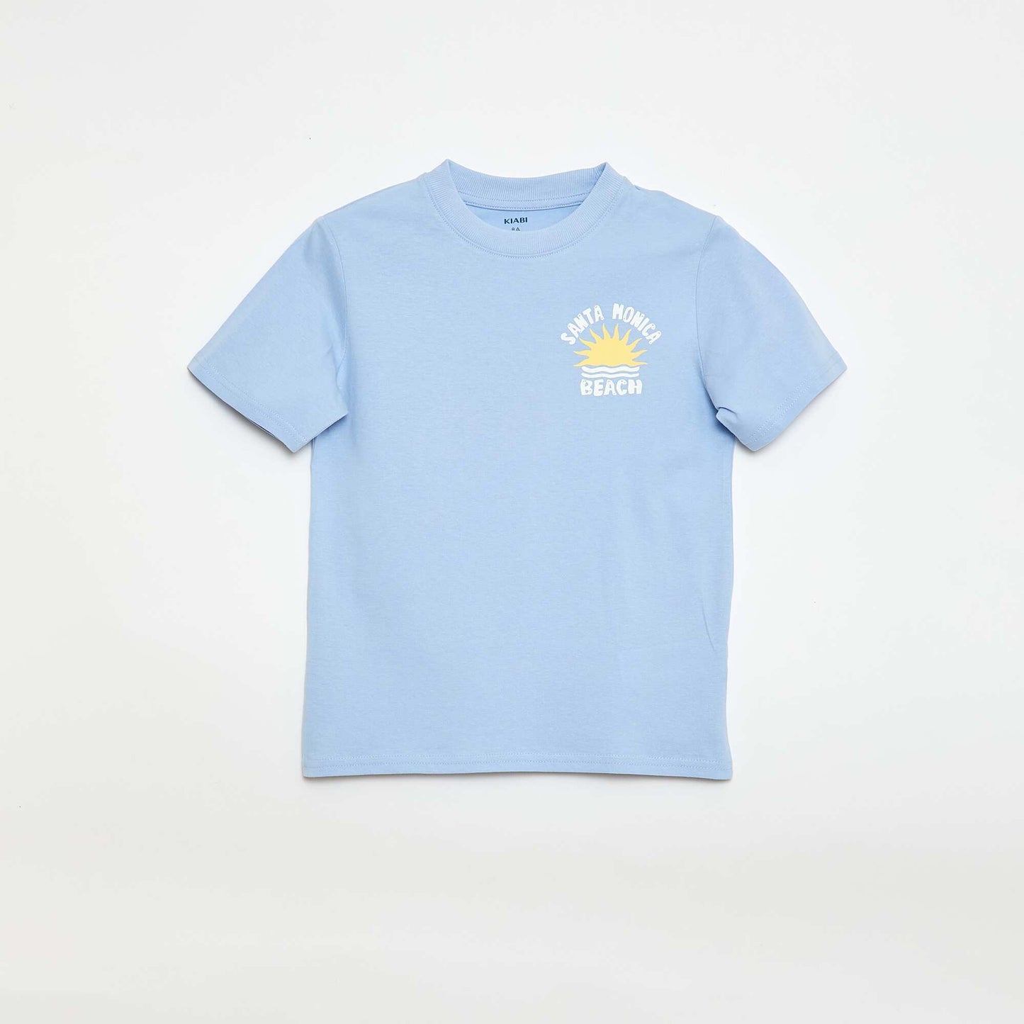 T-shirt à manches courtes imprimé recto/verso BLEU