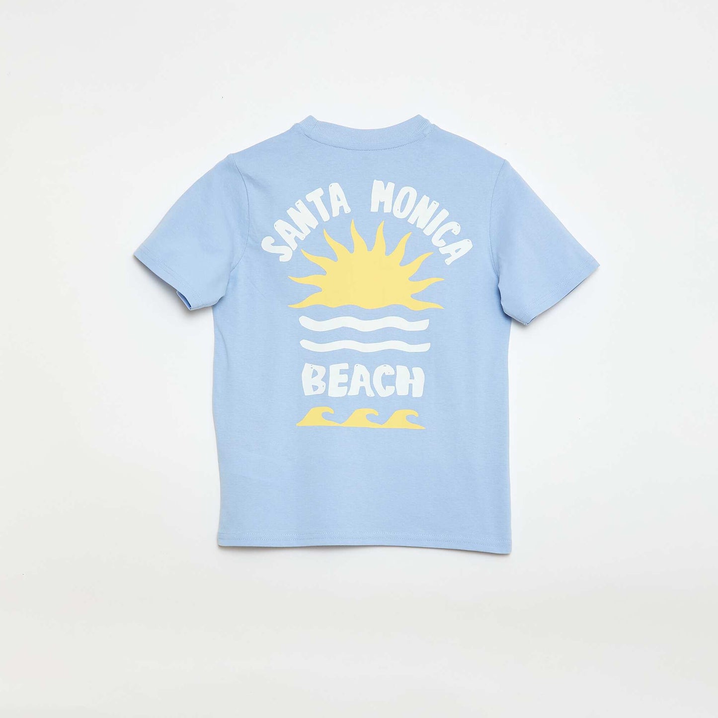 T-shirt à manches courtes imprimé recto/verso BLEU