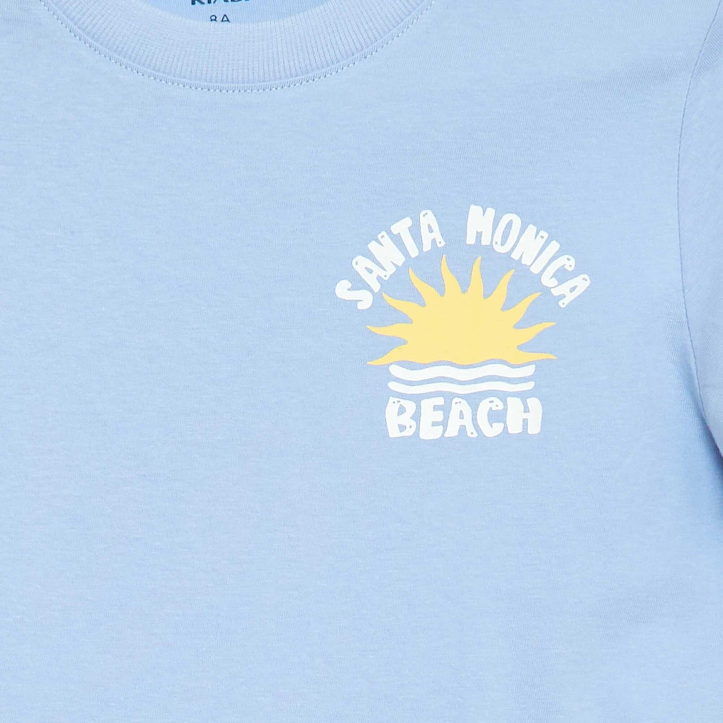T-shirt à manches courtes imprimé recto/verso BLEU