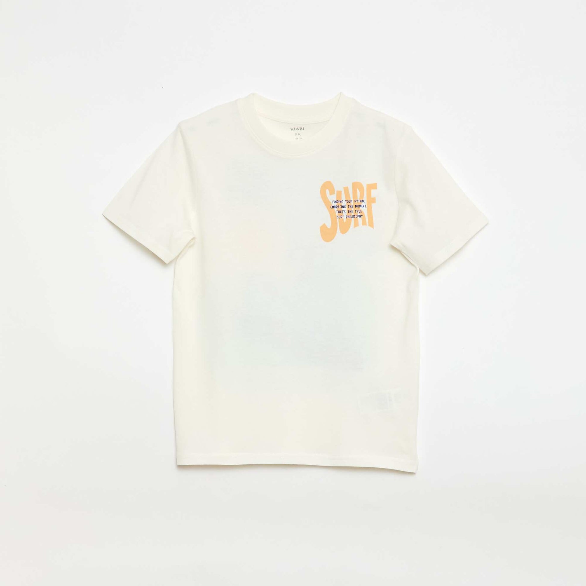 T-shirt à manches courtes imprimé recto/verso BEIGE