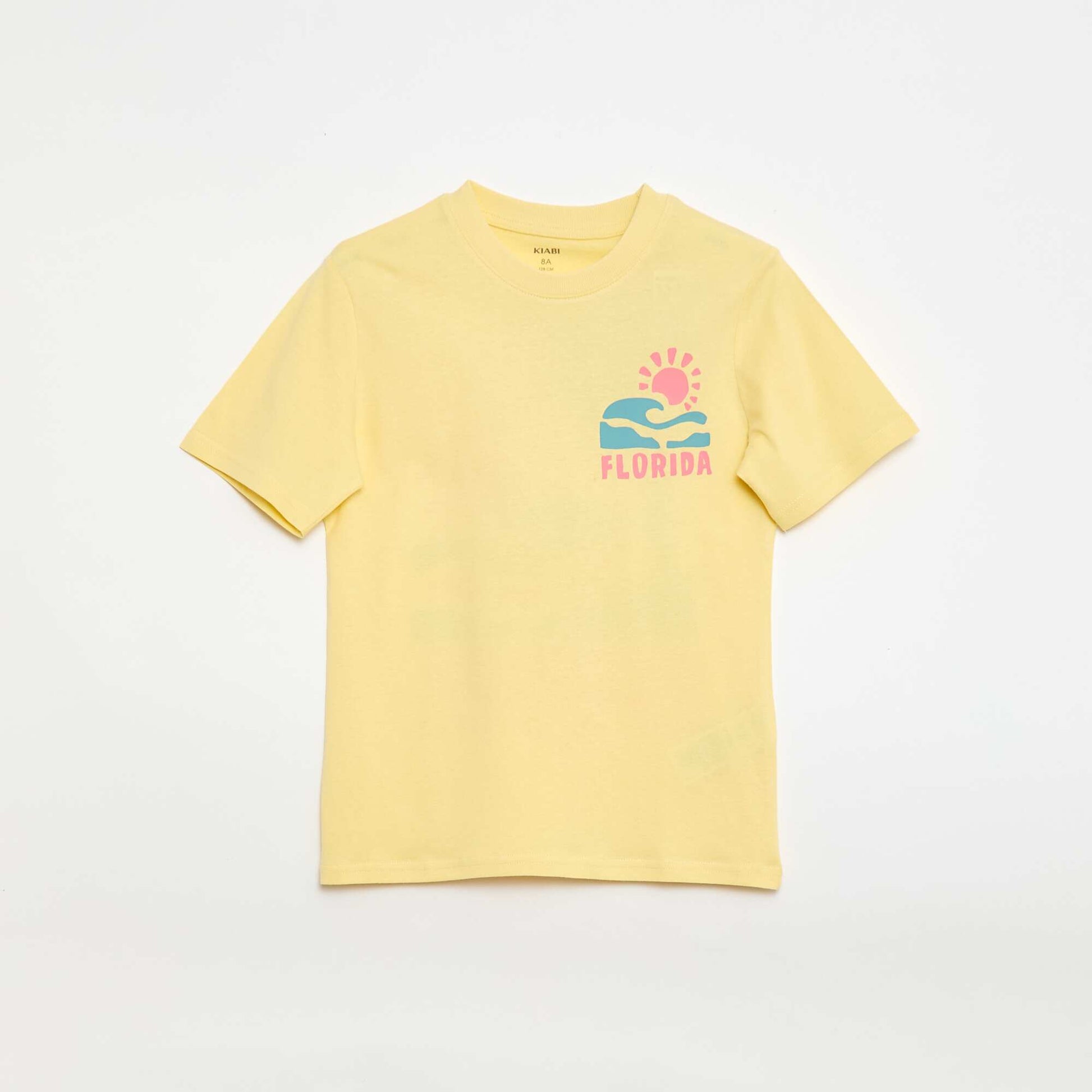 T-shirt à manches courtes imprimé recto/verso BEIGE