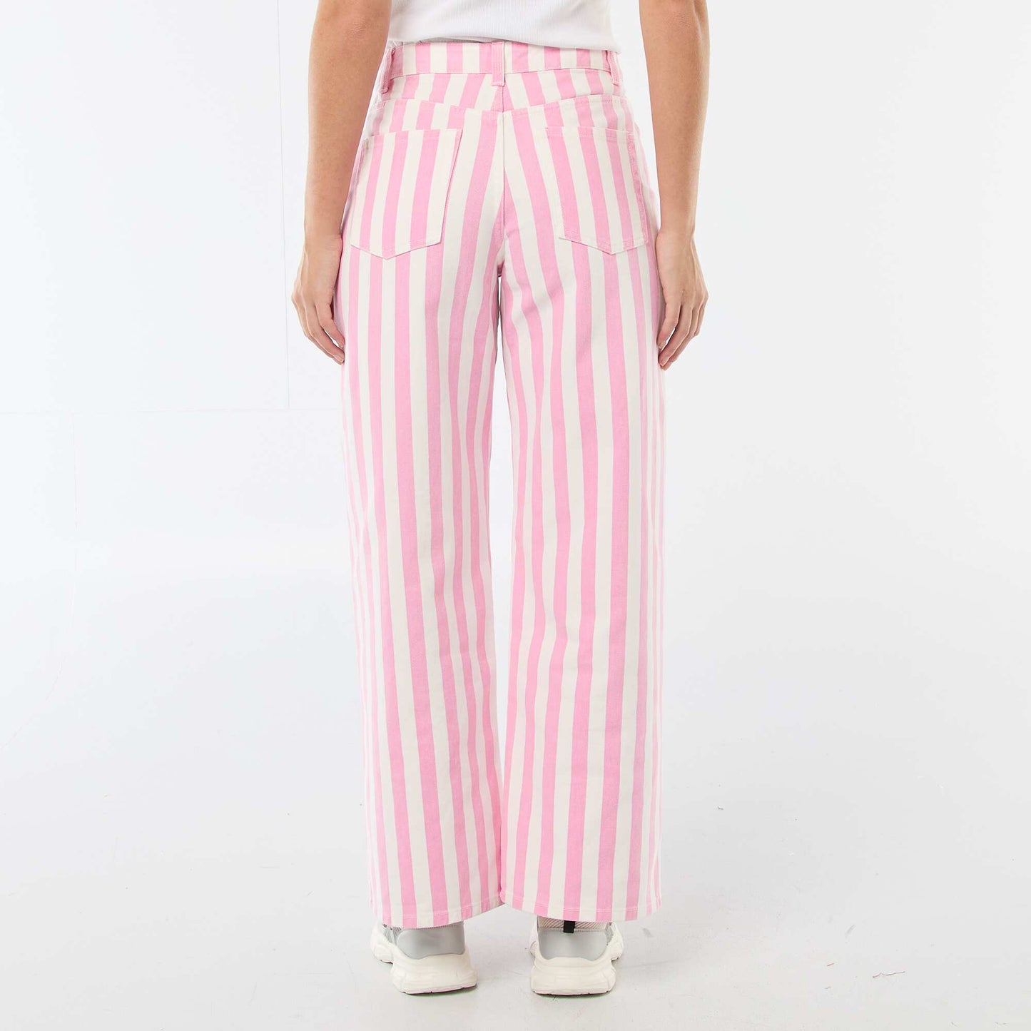 Pantalon wide leg à rayures ROSE