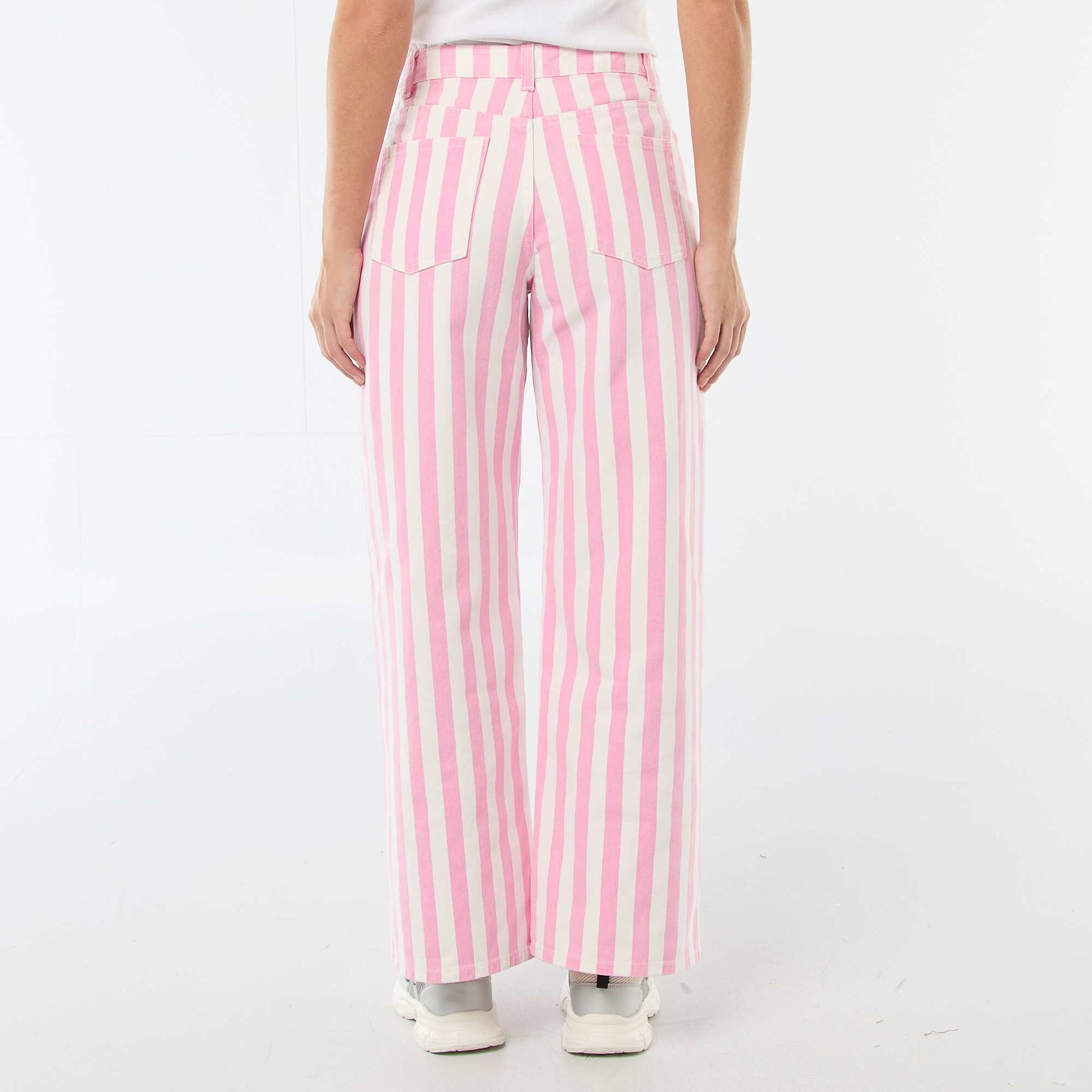 Pantalon wide leg à rayures ROSE