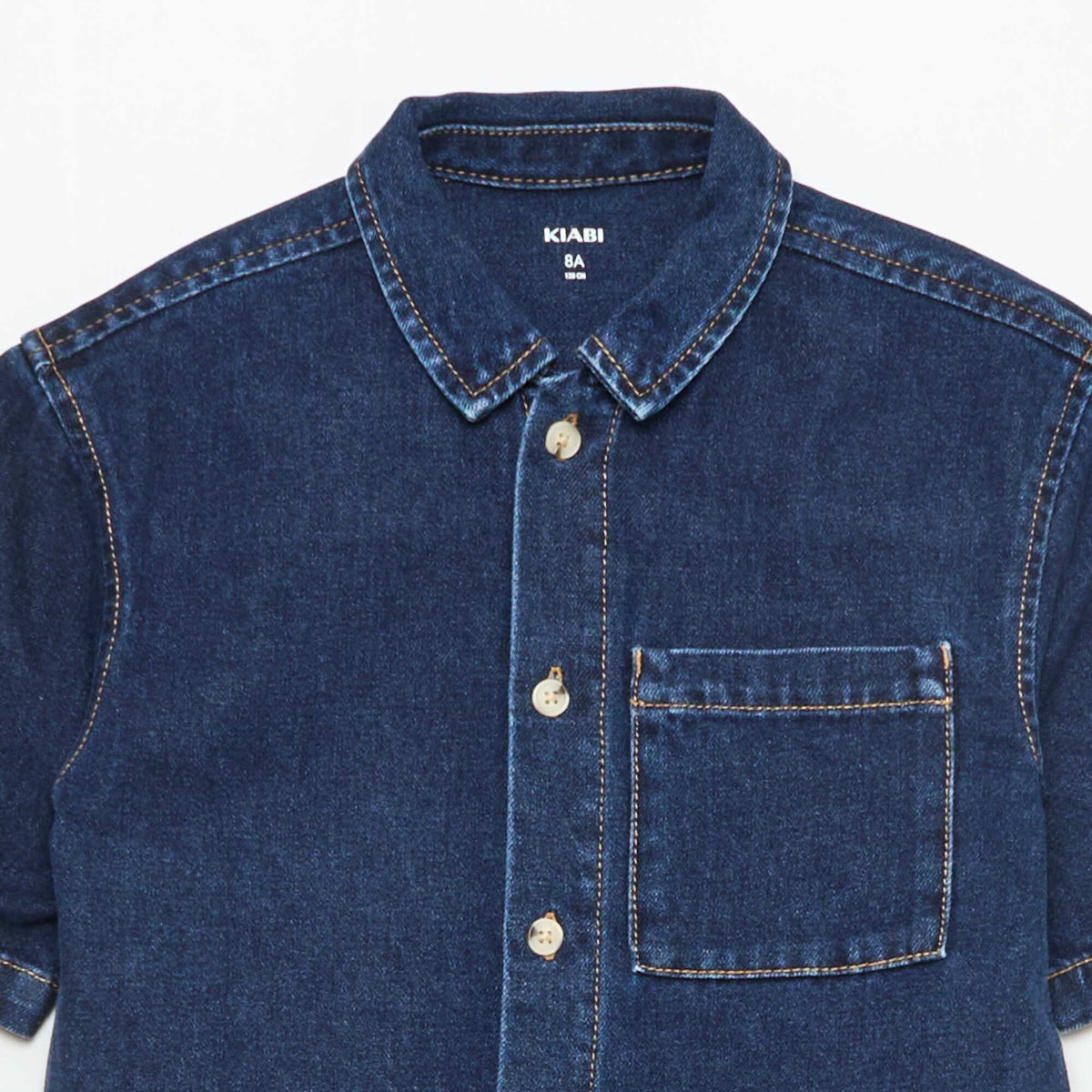 Chemise en jean manches courtes BLEU