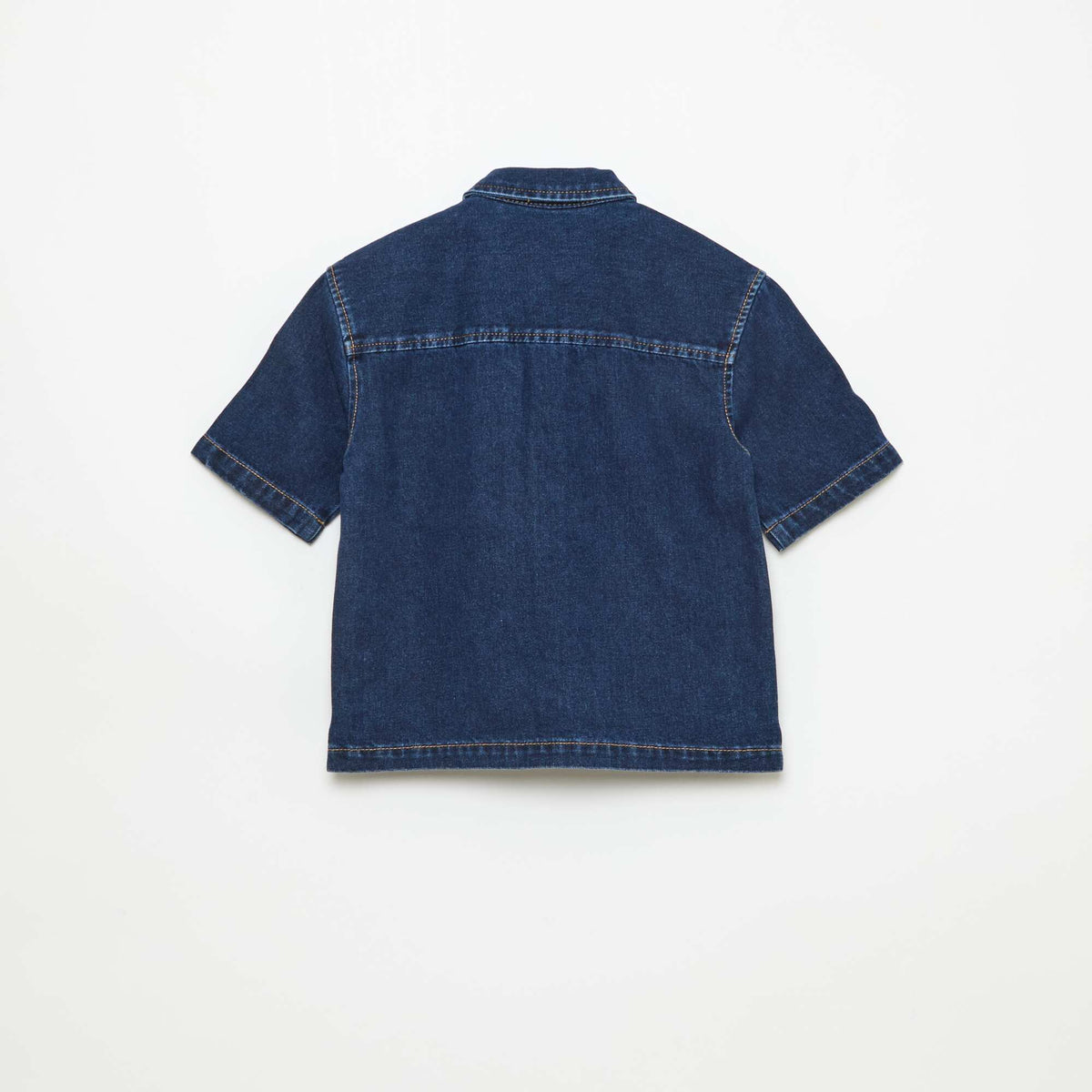 Chemise en jean manches courtes BLEU