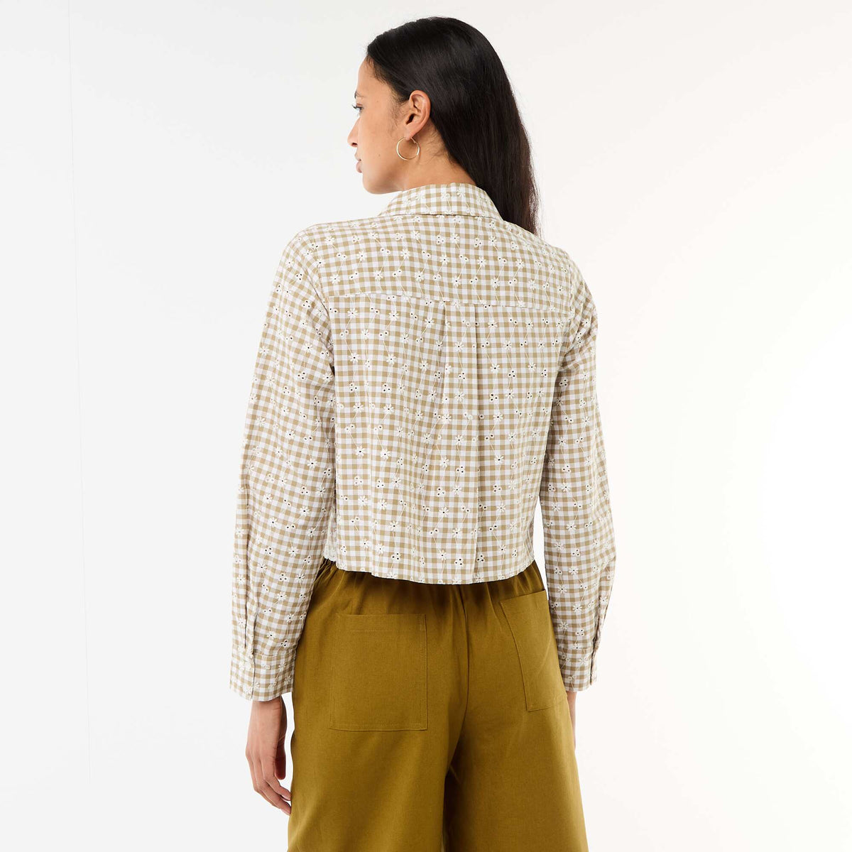 Chemise avec broderies all over VERT