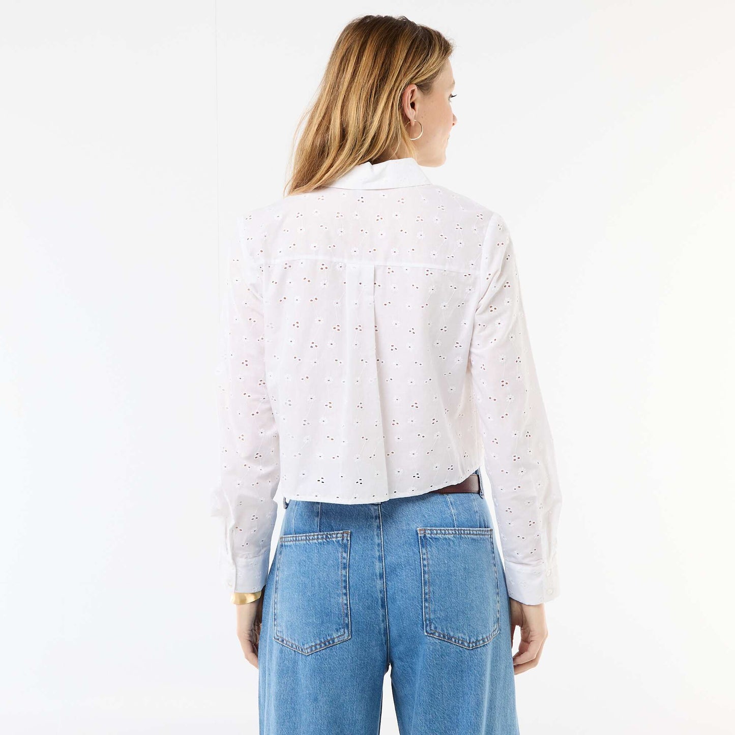 Chemise avec broderies all over BLANC