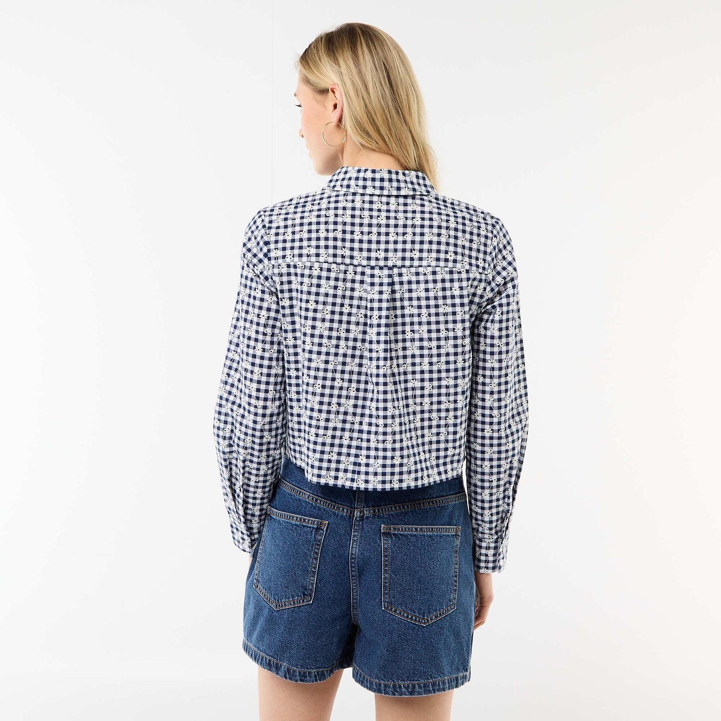 Chemise avec broderies all over BLEU
