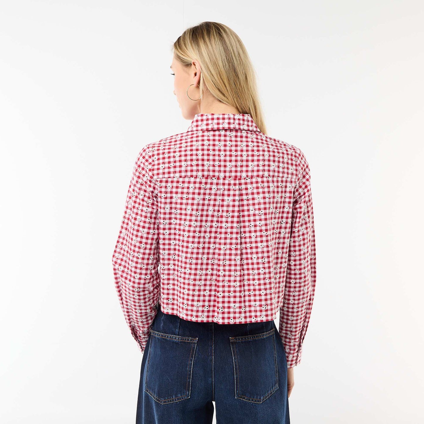 Chemise avec broderies all over ROUGE