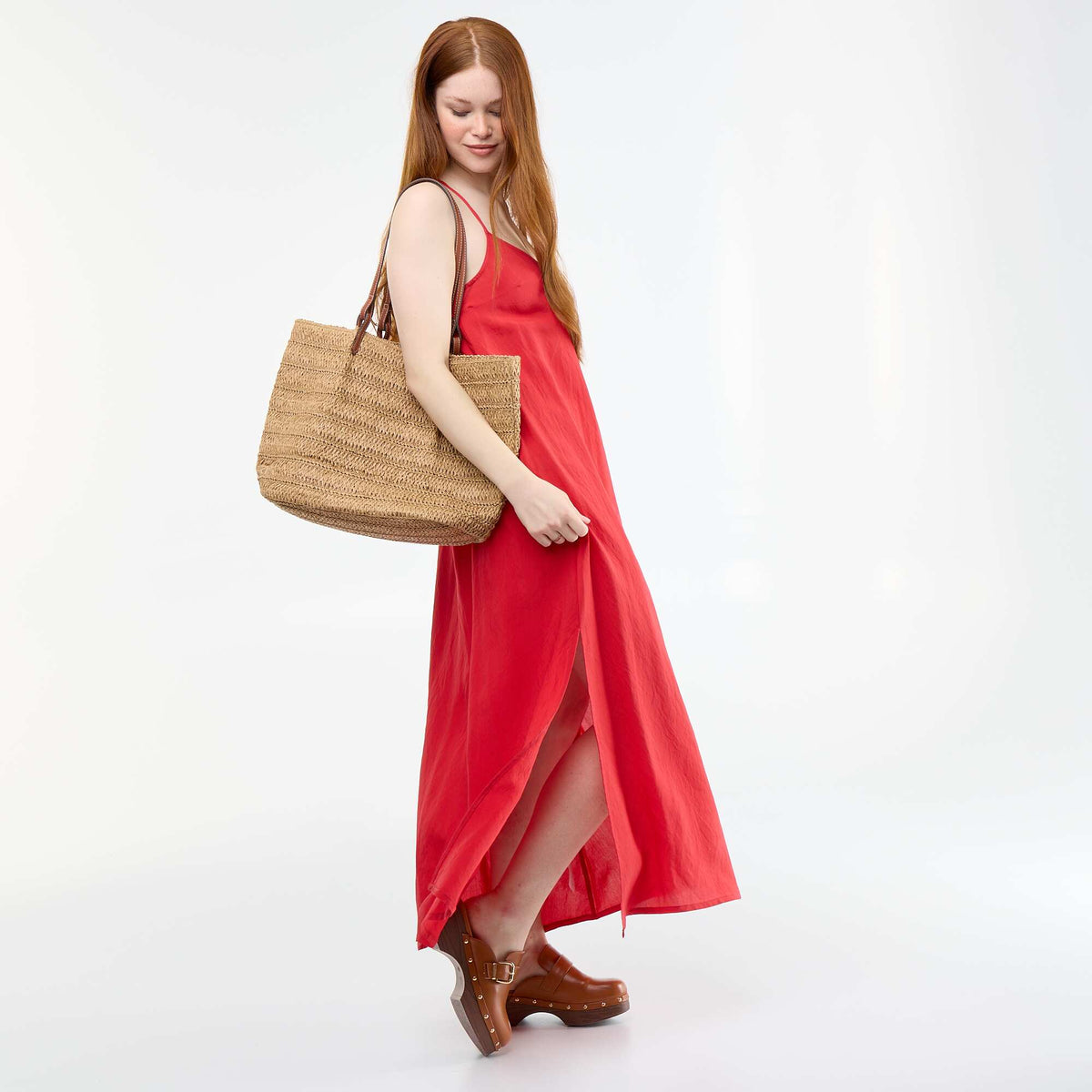 Robe longue fluide ROUGE