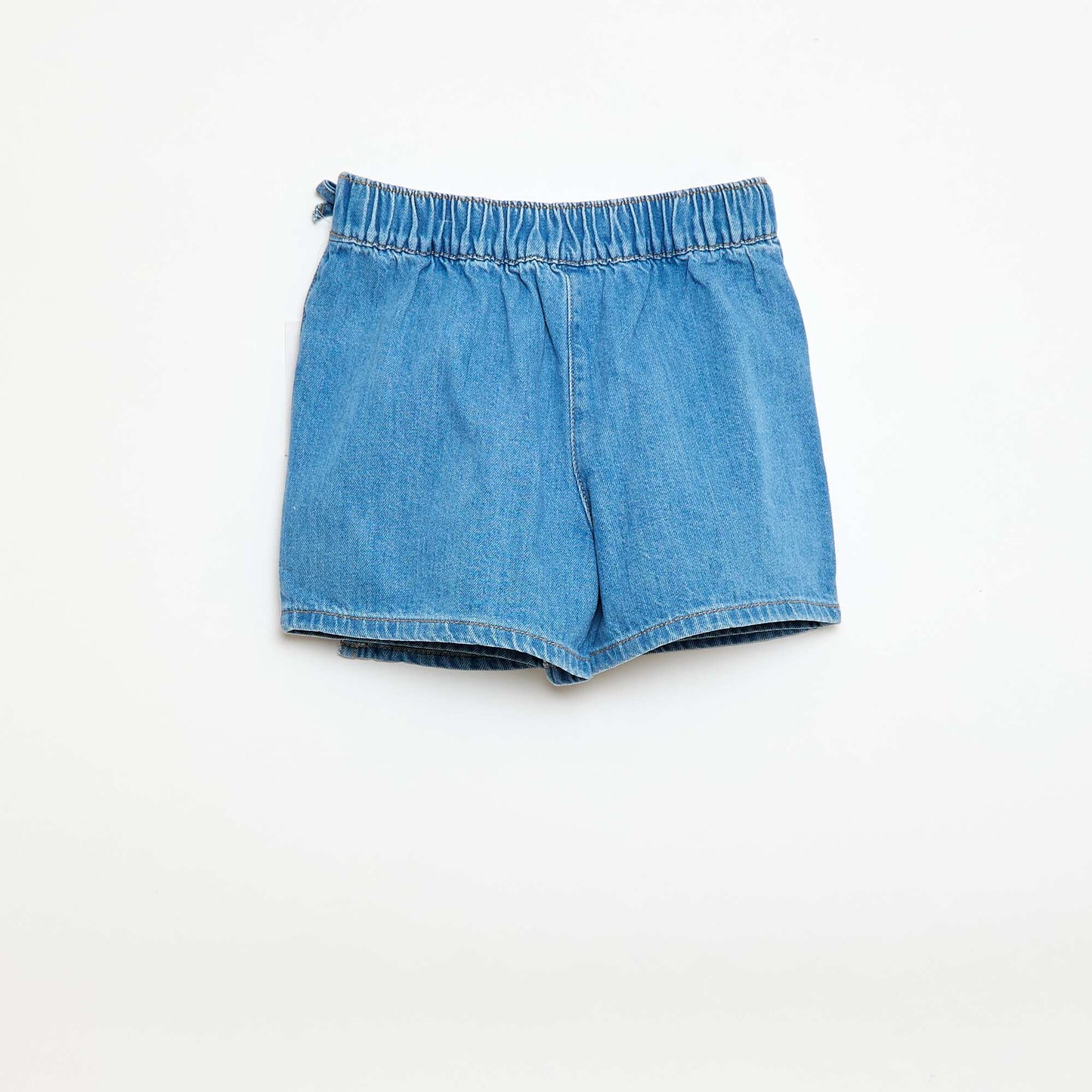 Jupe short courte en jean avec nœuds BLEU
