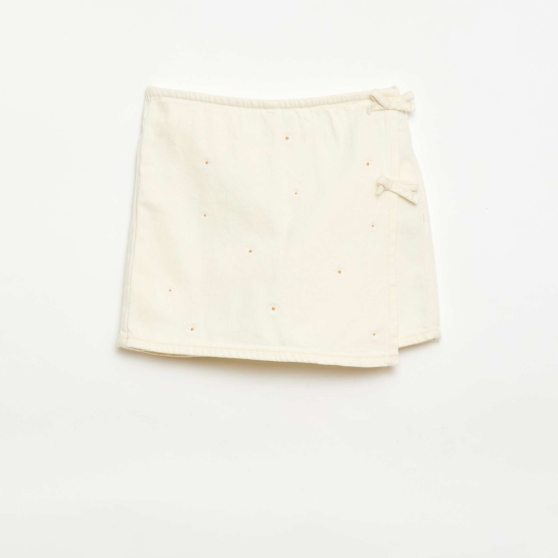 Jupe-short avec motifs brodés all over BEIGE