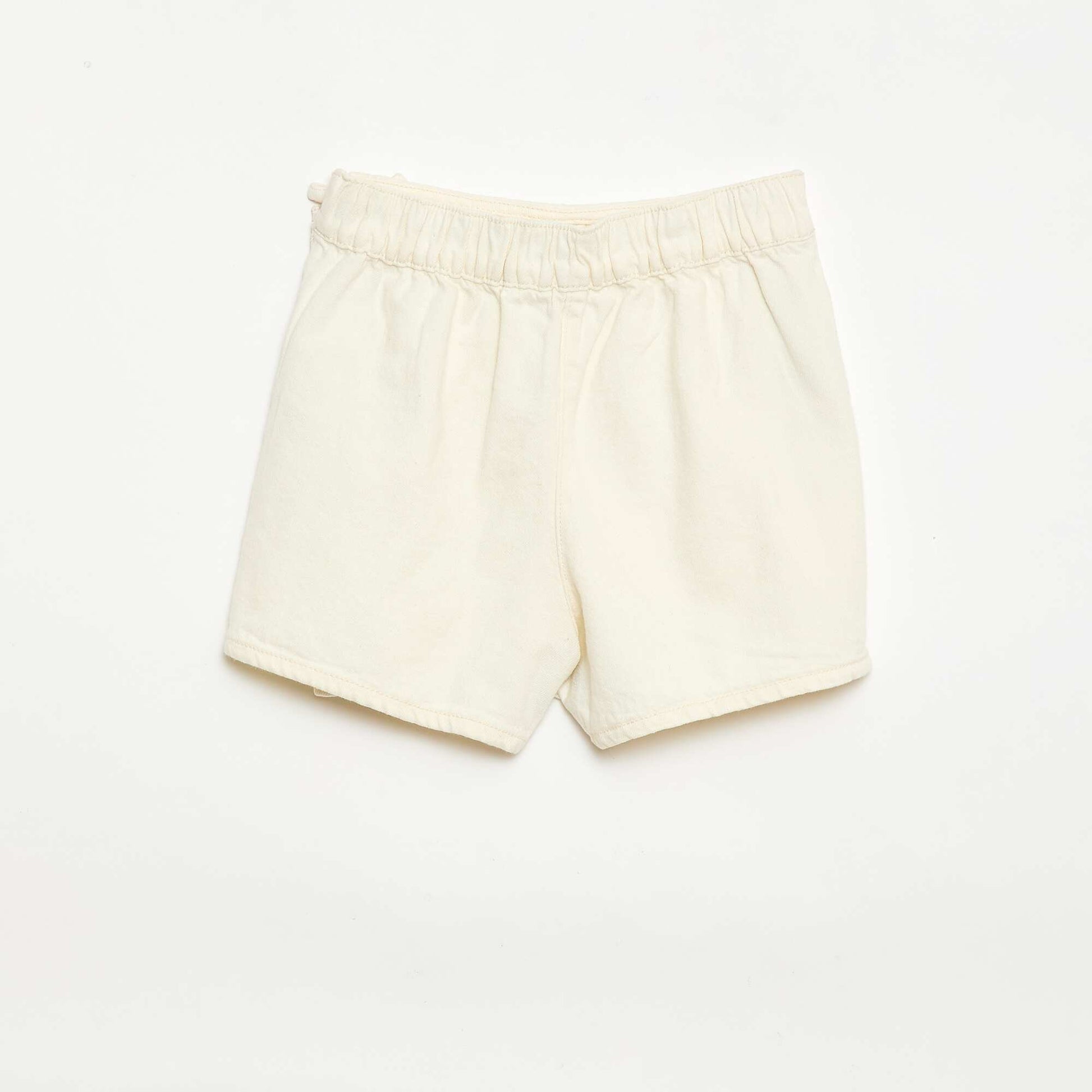 Jupe-short avec motifs brodés all over BEIGE