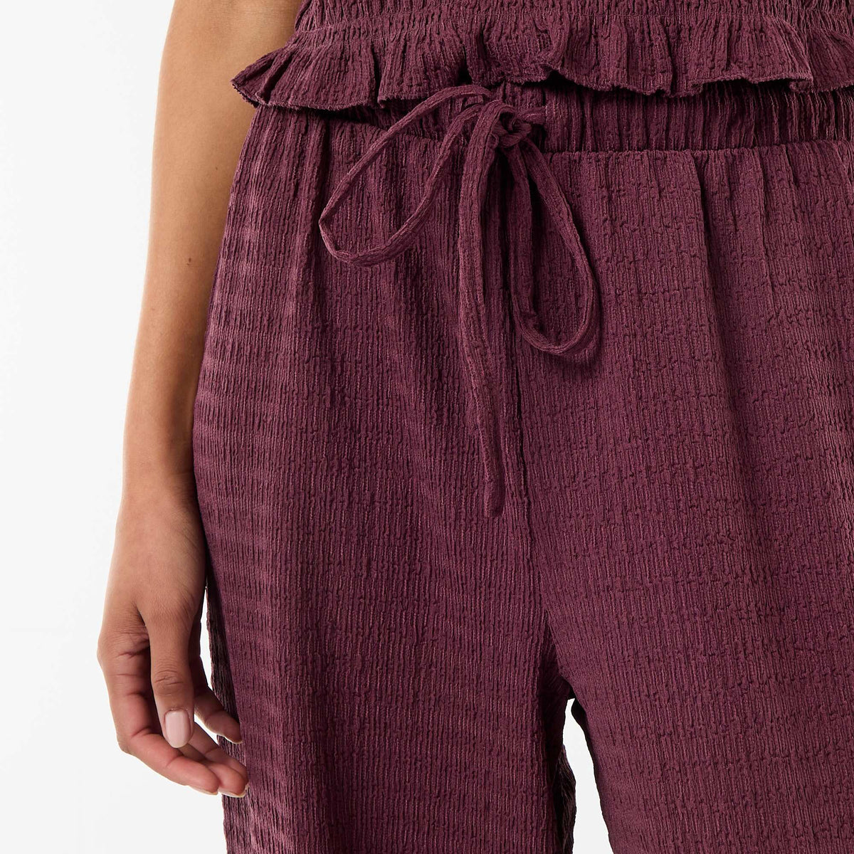 Pantalon large en maille smockée VIOLET