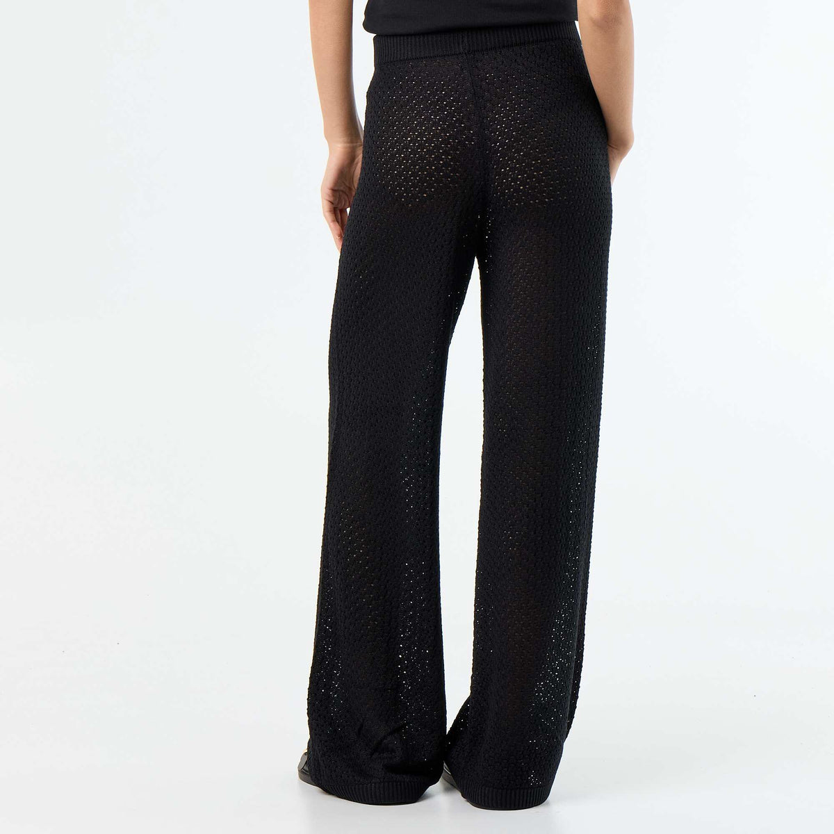 Pantalon de plage en maille crochet NOIR